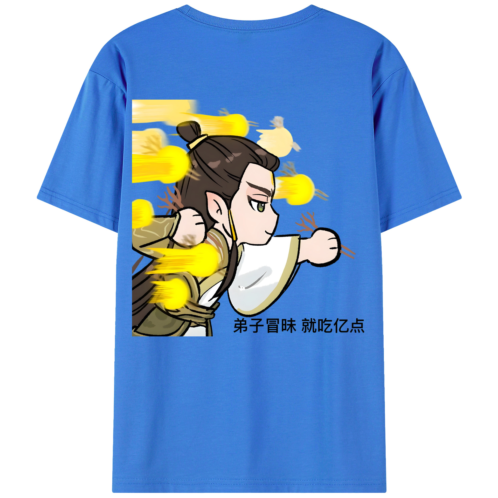 （画像用） Ne Zha 2 ナタ 魔童の大暴れ 綿100％ メンズ半袖Tシャツ（バックプリント） 通気性