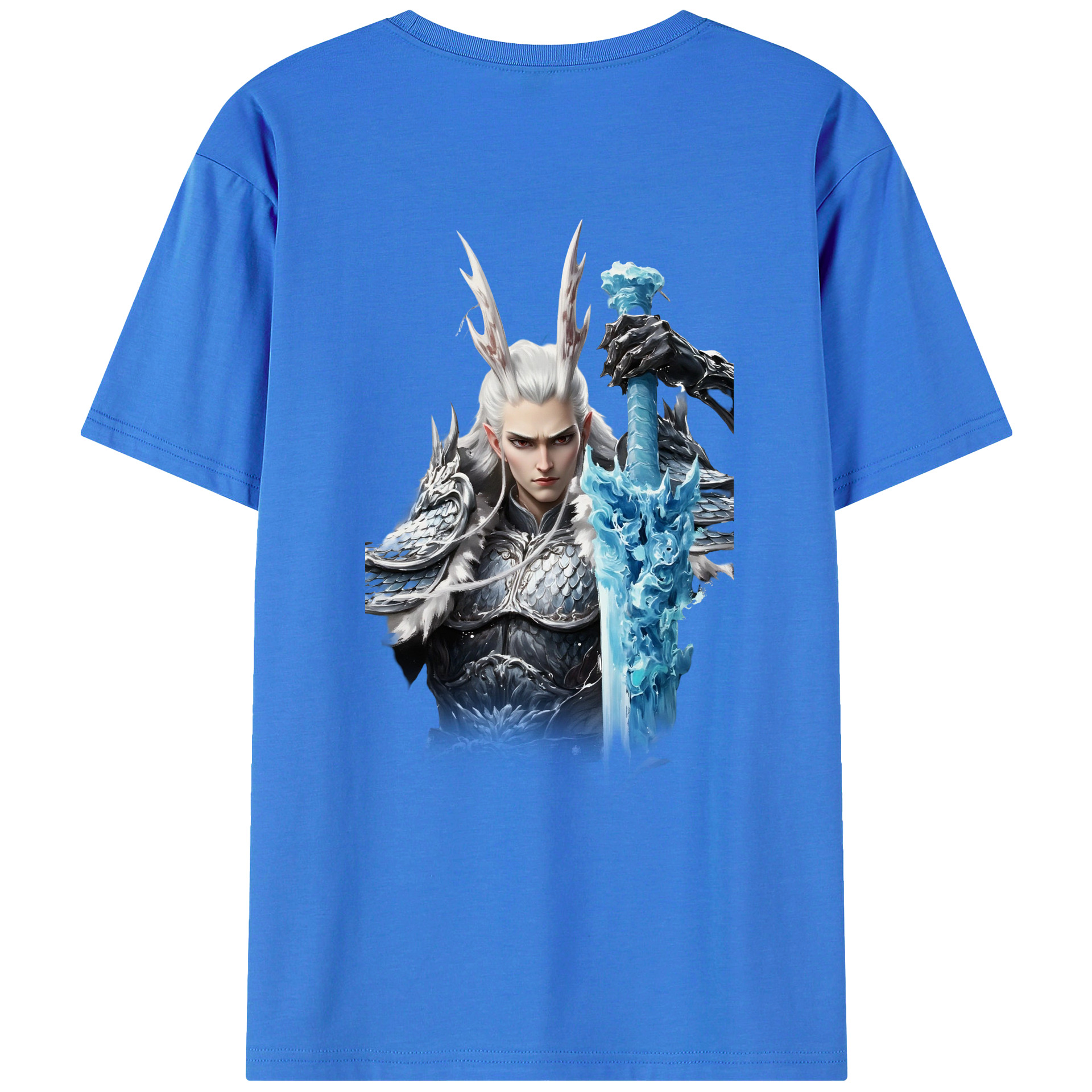 （画像用） Ne Zha 2 ナタ 魔童の大暴れ 綿100％ メンズ半袖Tシャツ（バックプリント） 通気性