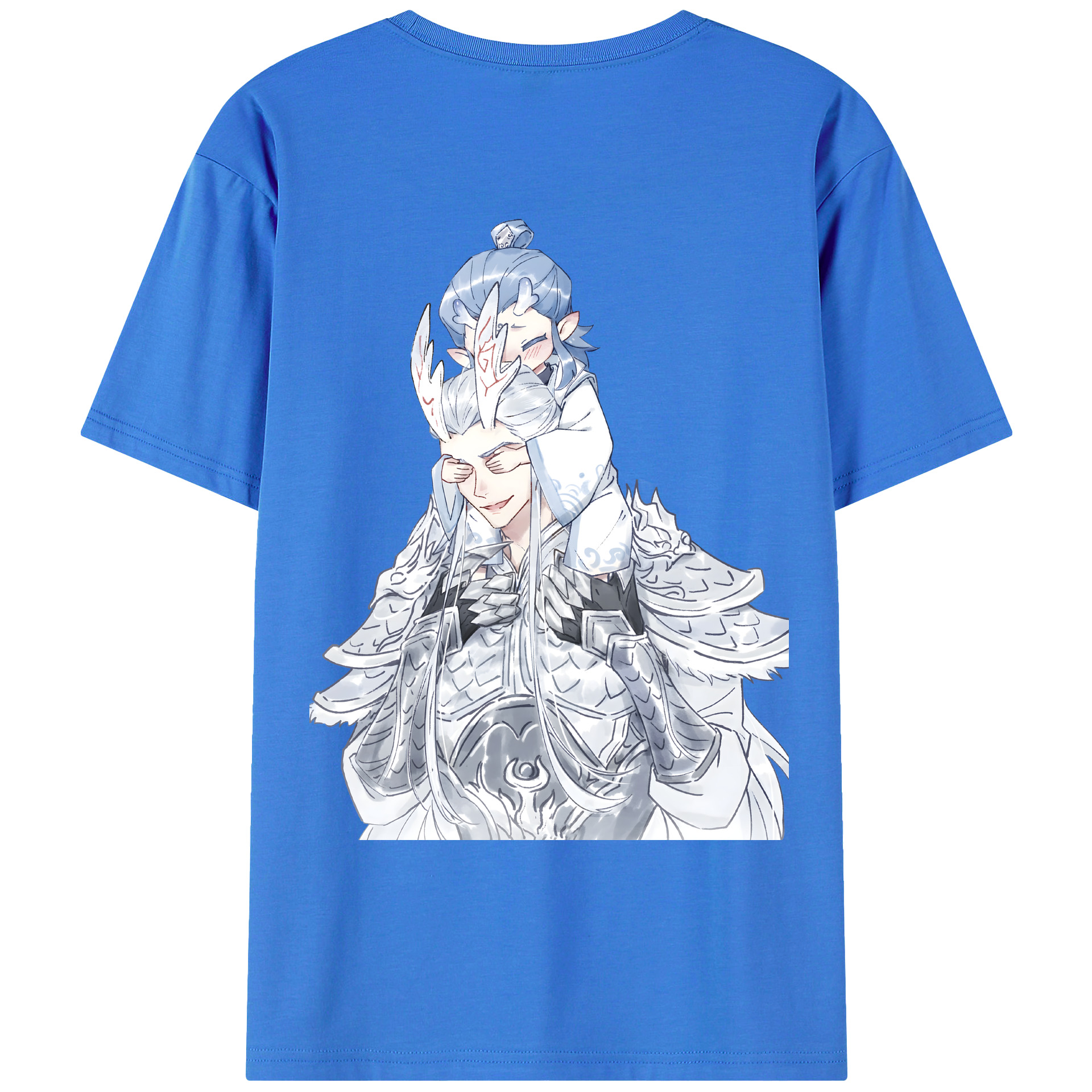 （画像用） Ne Zha 2 ナタ 魔童の大暴れ 綿100％ メンズ半袖Tシャツ（バックプリント） 通気性