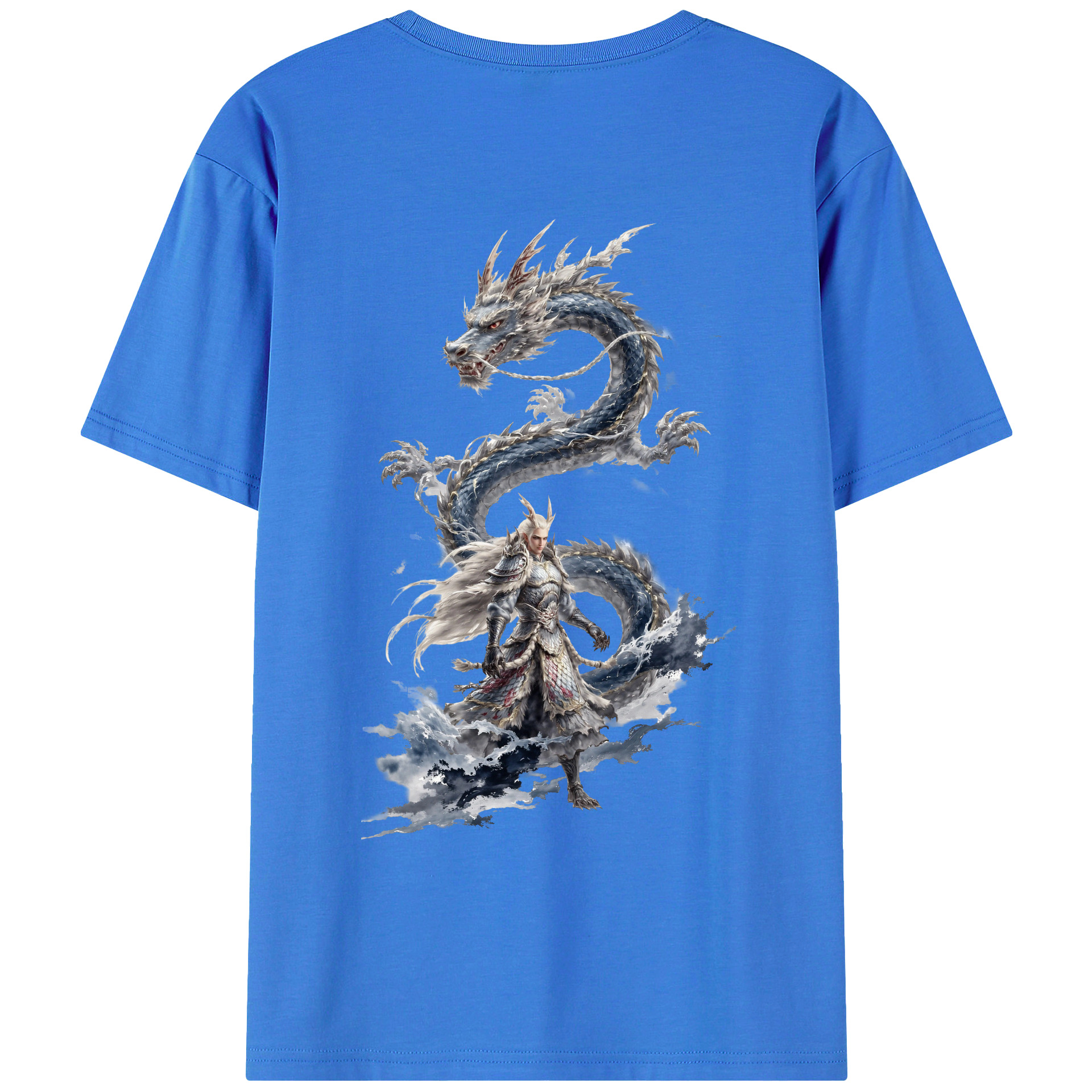 （画像用） Ne Zha 2 ナタ 魔童の大暴れ 綿100％ メンズ半袖Tシャツ（バックプリント） 通気性