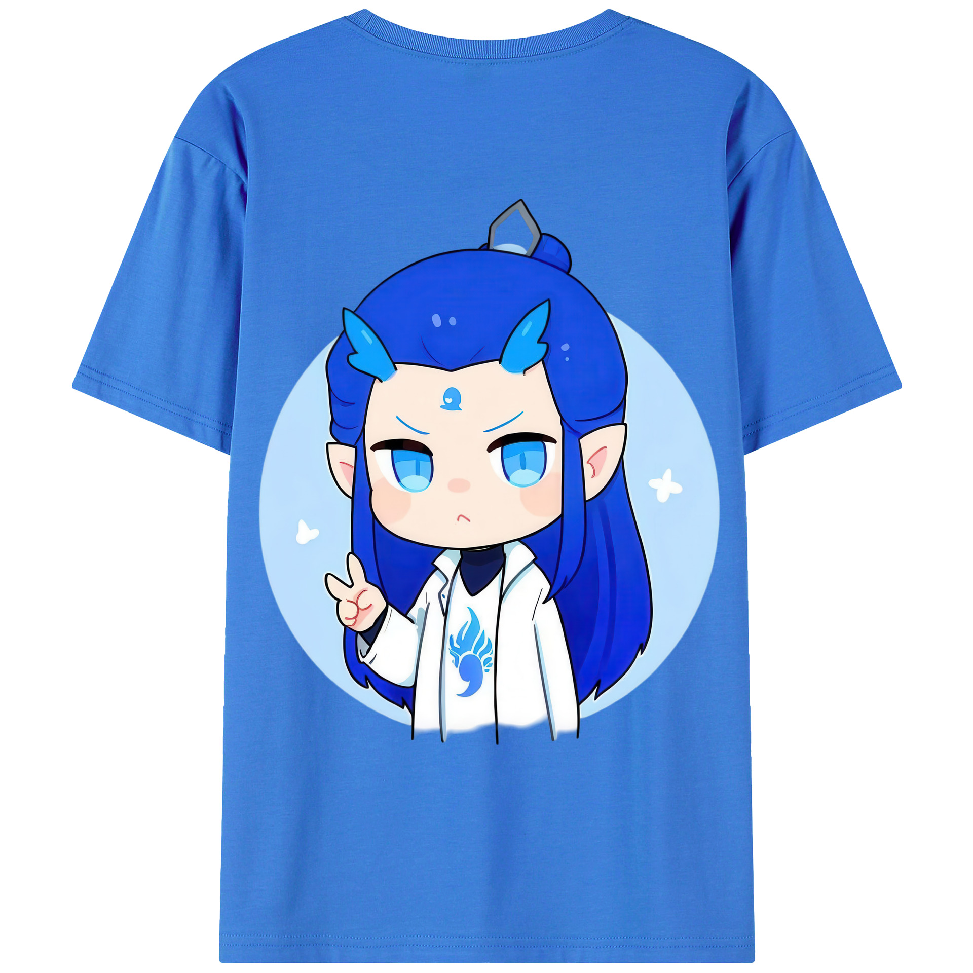 （画像用） Ne Zha 2 ナタ 魔童の大暴れ 綿100％ メンズ半袖Tシャツ（バックプリント） 通気性