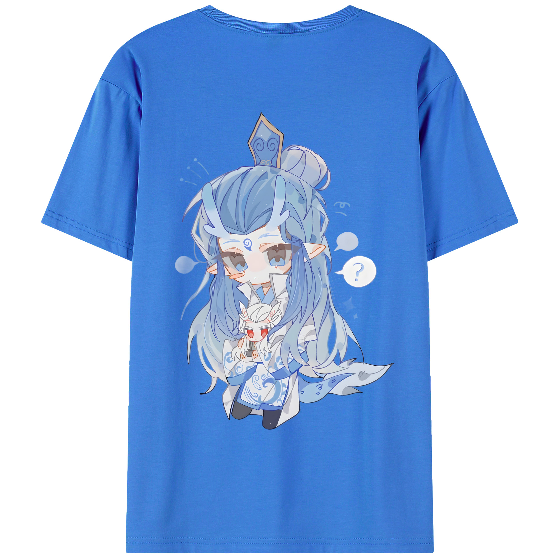 （画像用） Ne Zha 2 ナタ 魔童の大暴れ 綿100％ メンズ半袖Tシャツ（バックプリント） 通気性