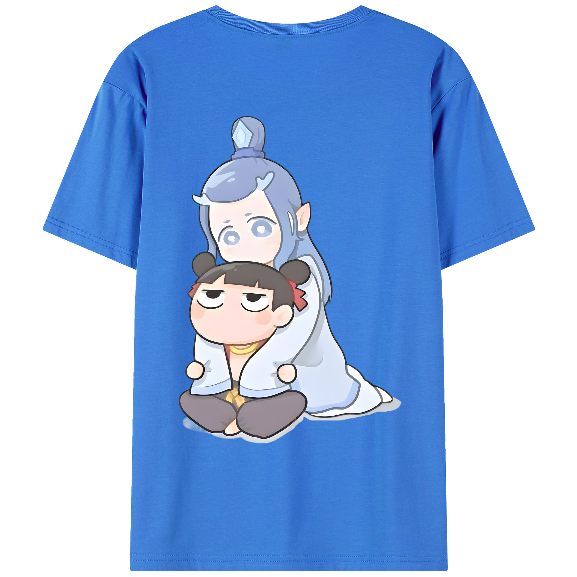 （画像用） Ne Zha 2 ナタ 魔童の大暴れ 綿100％ メンズ半袖Tシャツ（バックプリント） 通気性