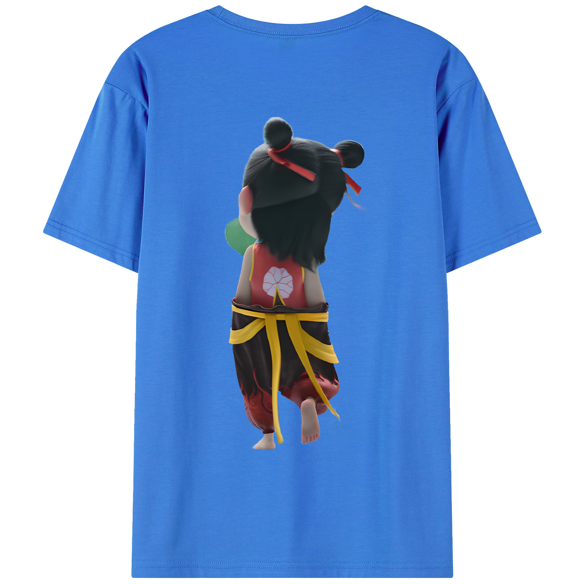 （画像用） Ne Zha 2 ナタ 魔童の大暴れ 綿100％ メンズ半袖Tシャツ（バックプリント） 通気性