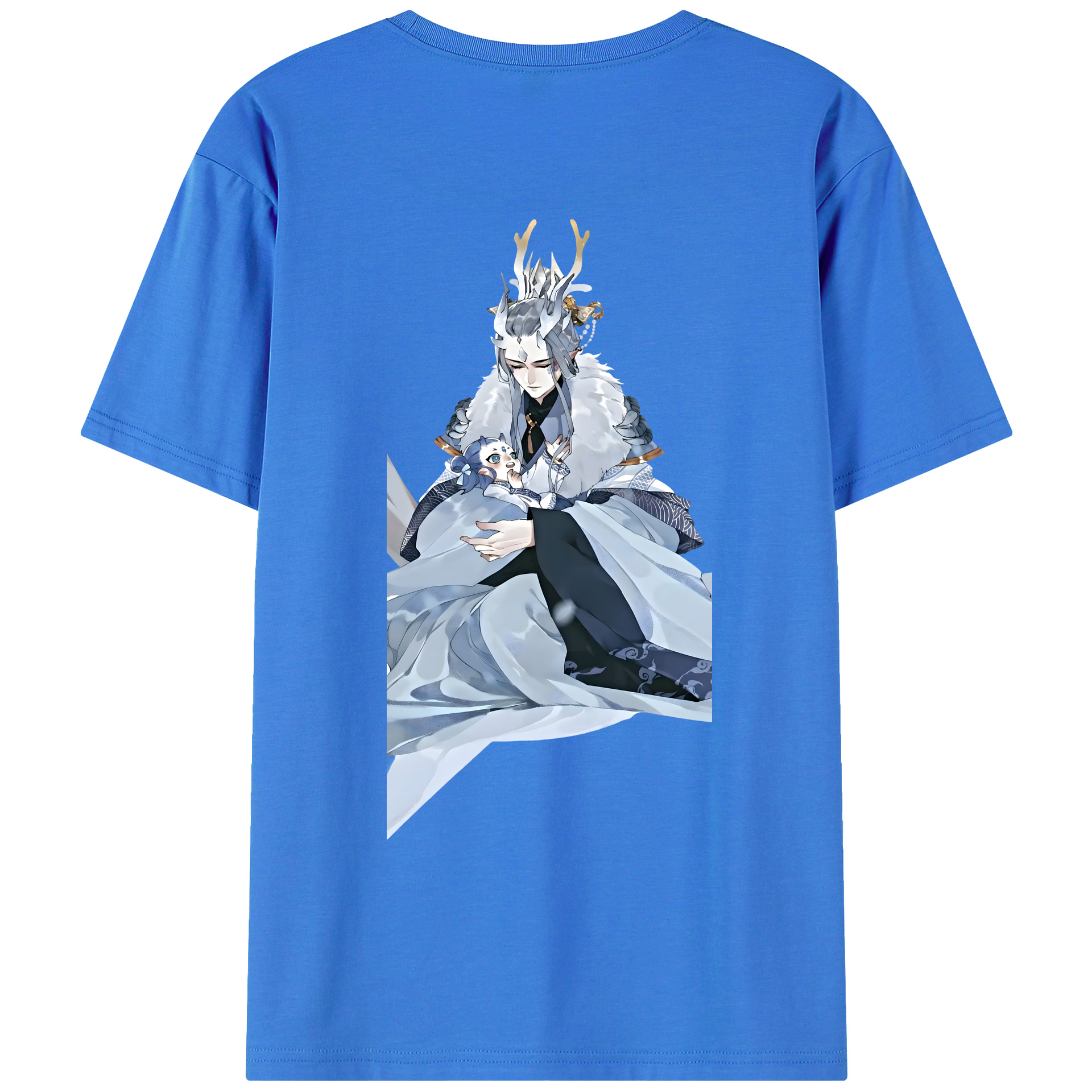（画像用） Ne Zha 2 ナタ 魔童の大暴れ 綿100％ メンズ半袖Tシャツ（バックプリント） 通気性
