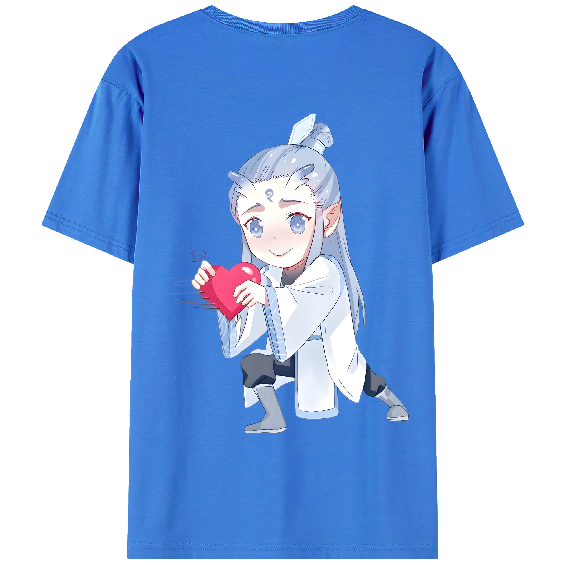 （画像用） Ne Zha 2 ナタ 魔童の大暴れ 綿100％ メンズ半袖Tシャツ（バックプリント） 通気性