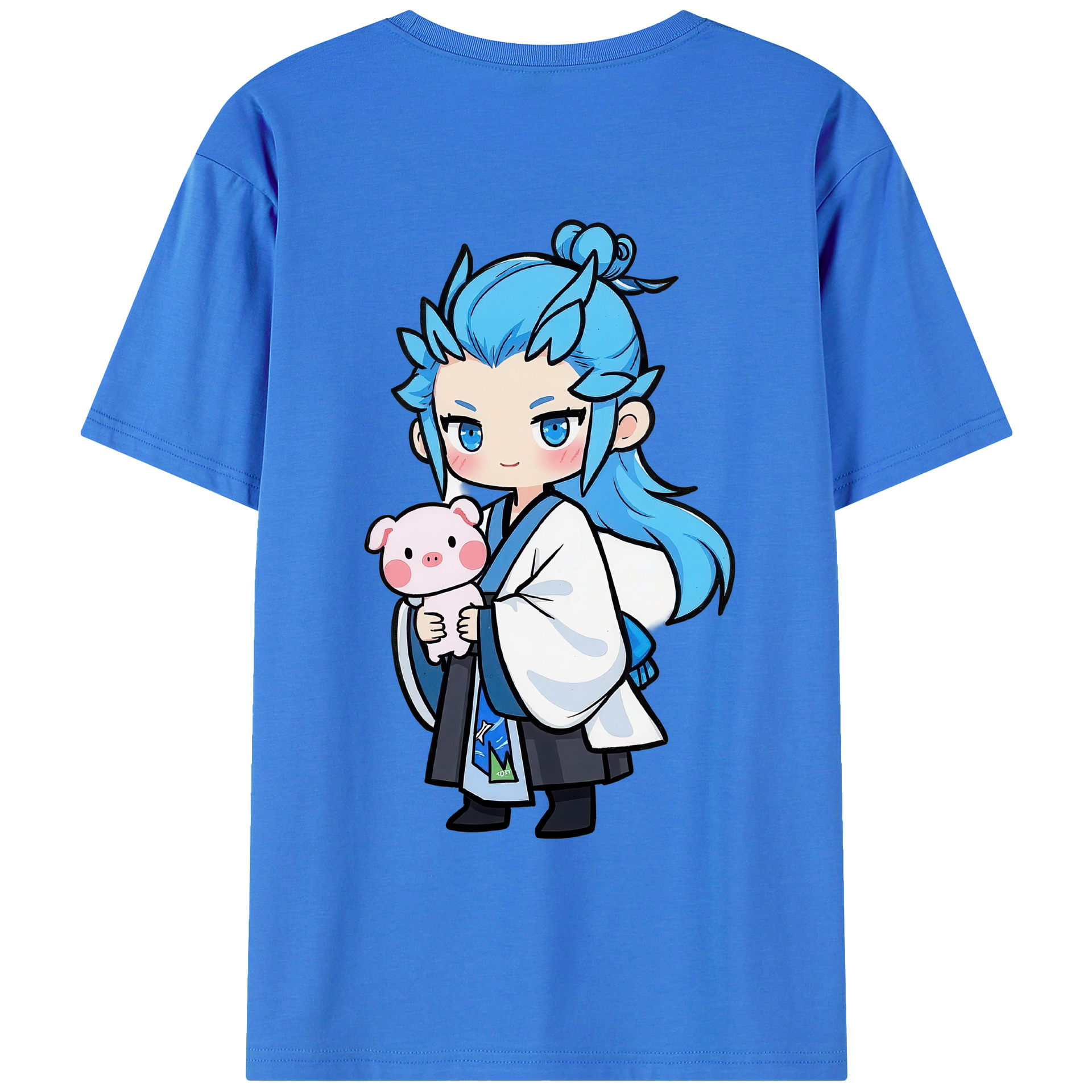 （画像用） Ne Zha 2 ナタ 魔童の大暴れ 綿100％ メンズ半袖Tシャツ（バックプリント） 通気性