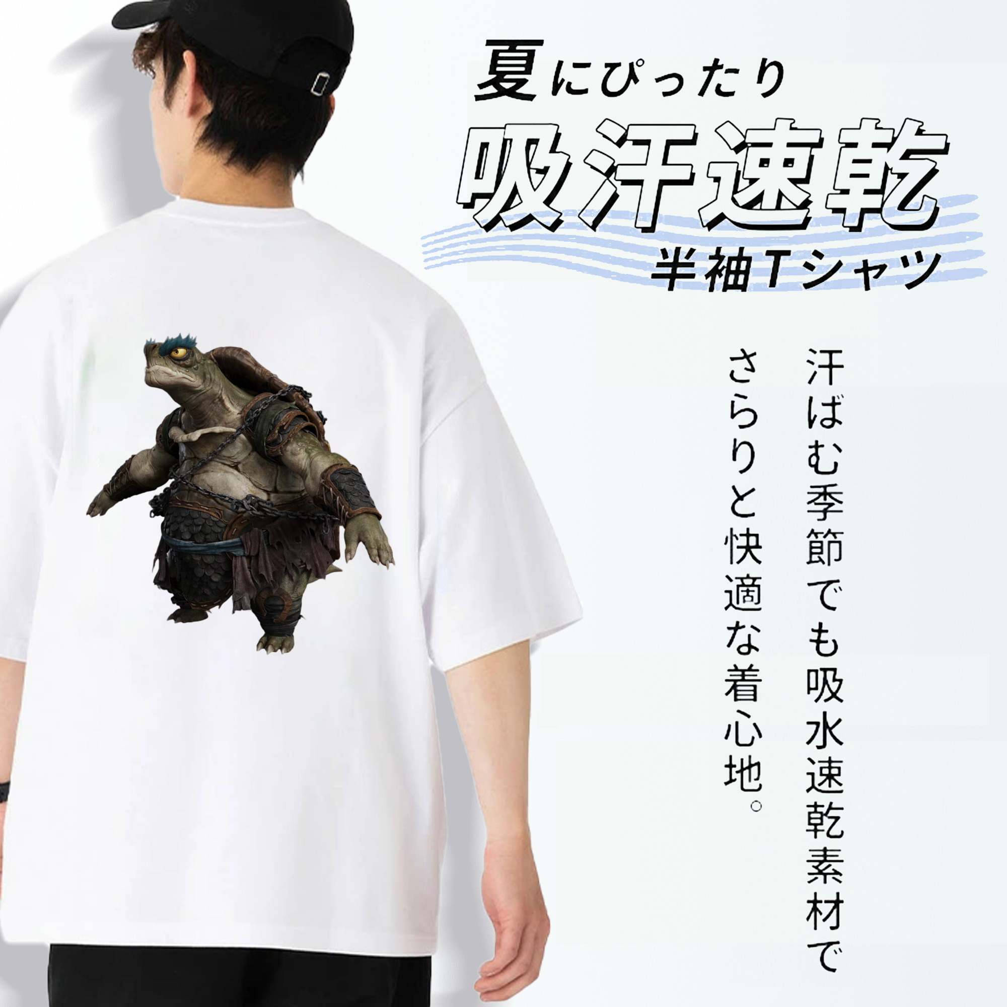 Ne Zha 2 ナタ 魔童の大暴れ 綿100％ メンズ半袖Tシャツ（バックプリント） 通気性