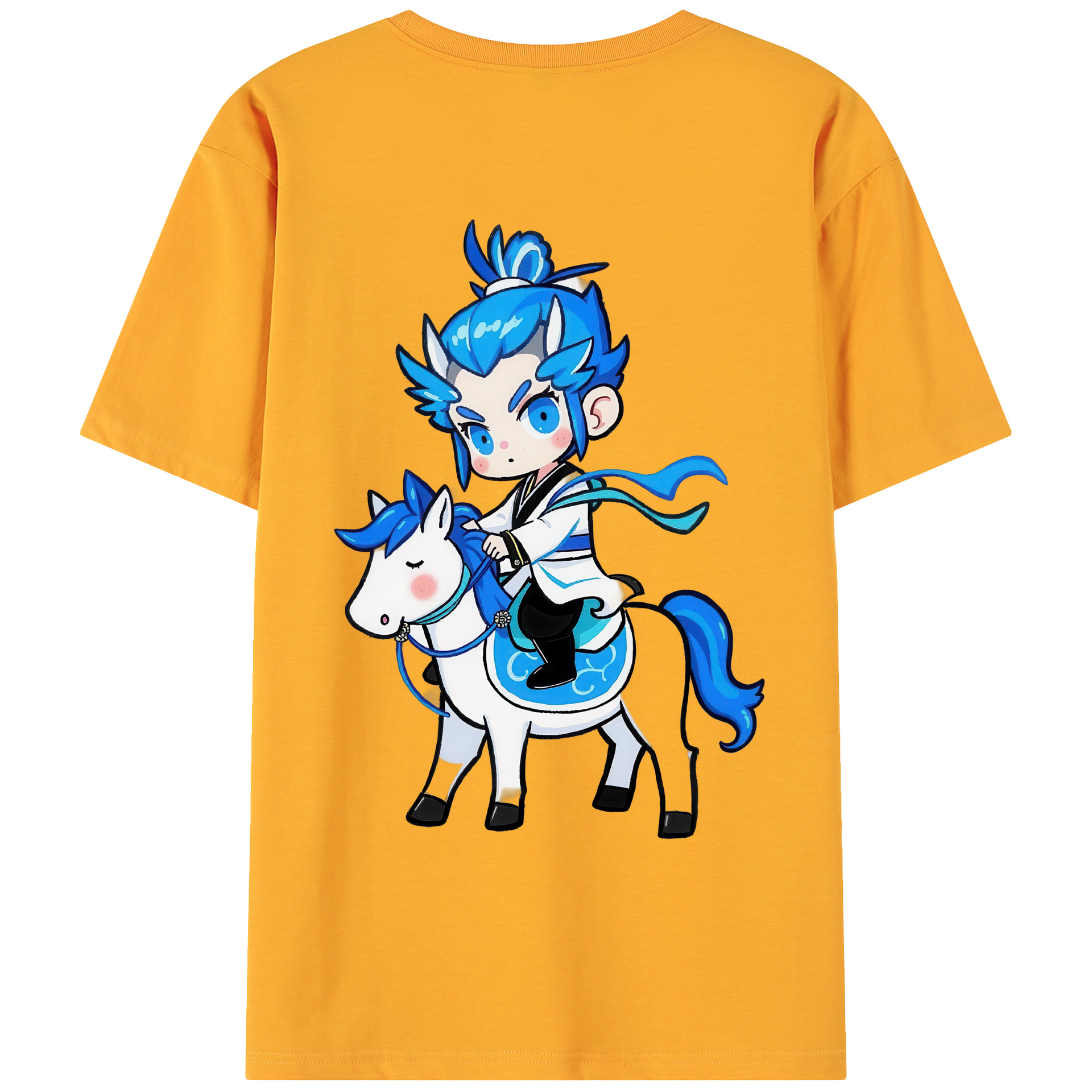 （画像用） Ne Zha 2 ナタ 魔童の大暴れ 綿100％ メンズ半袖Tシャツ（バックプリント） 通気性