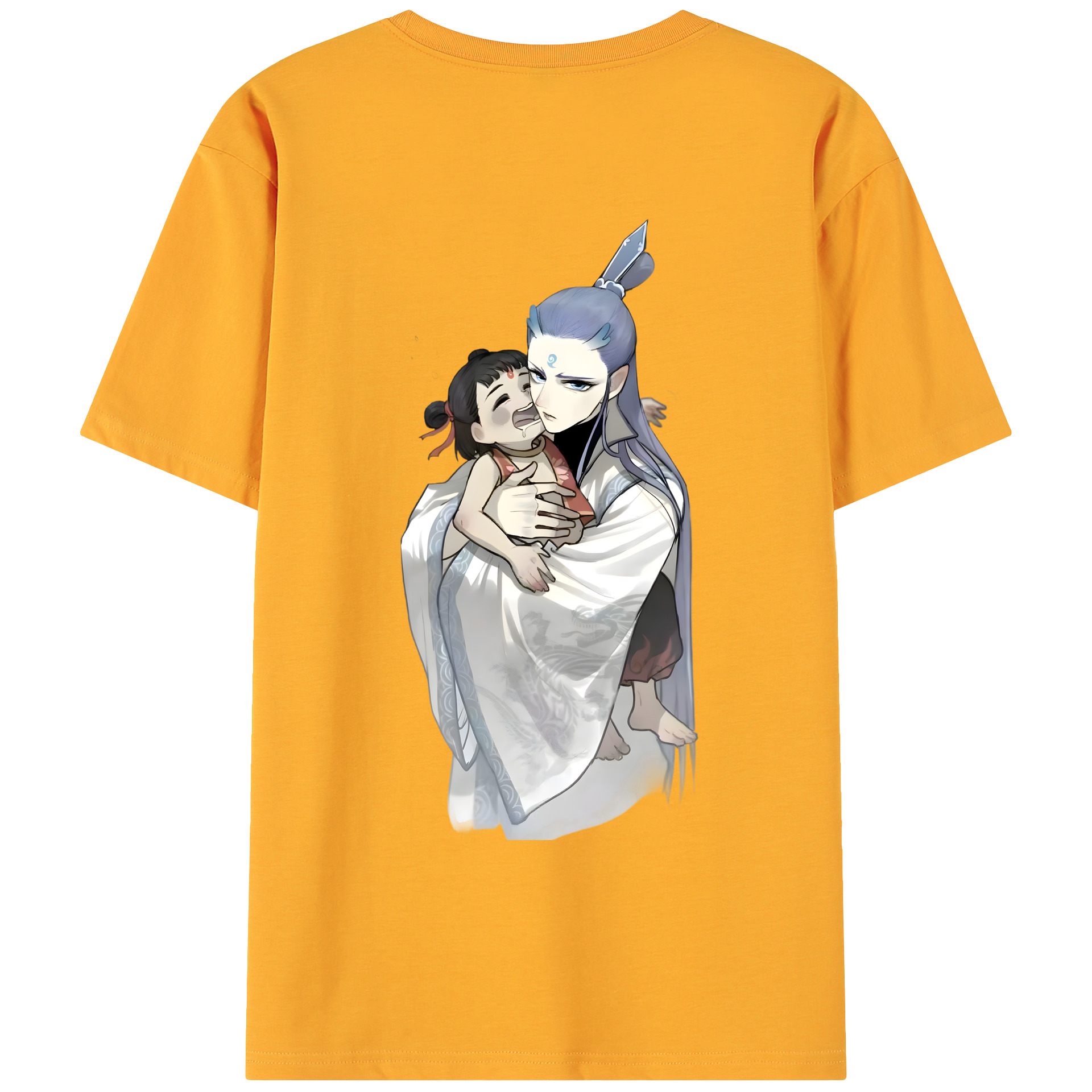 （画像用） Ne Zha 2 ナタ 魔童の大暴れ 綿100％ メンズ半袖Tシャツ（バックプリント） 通気性