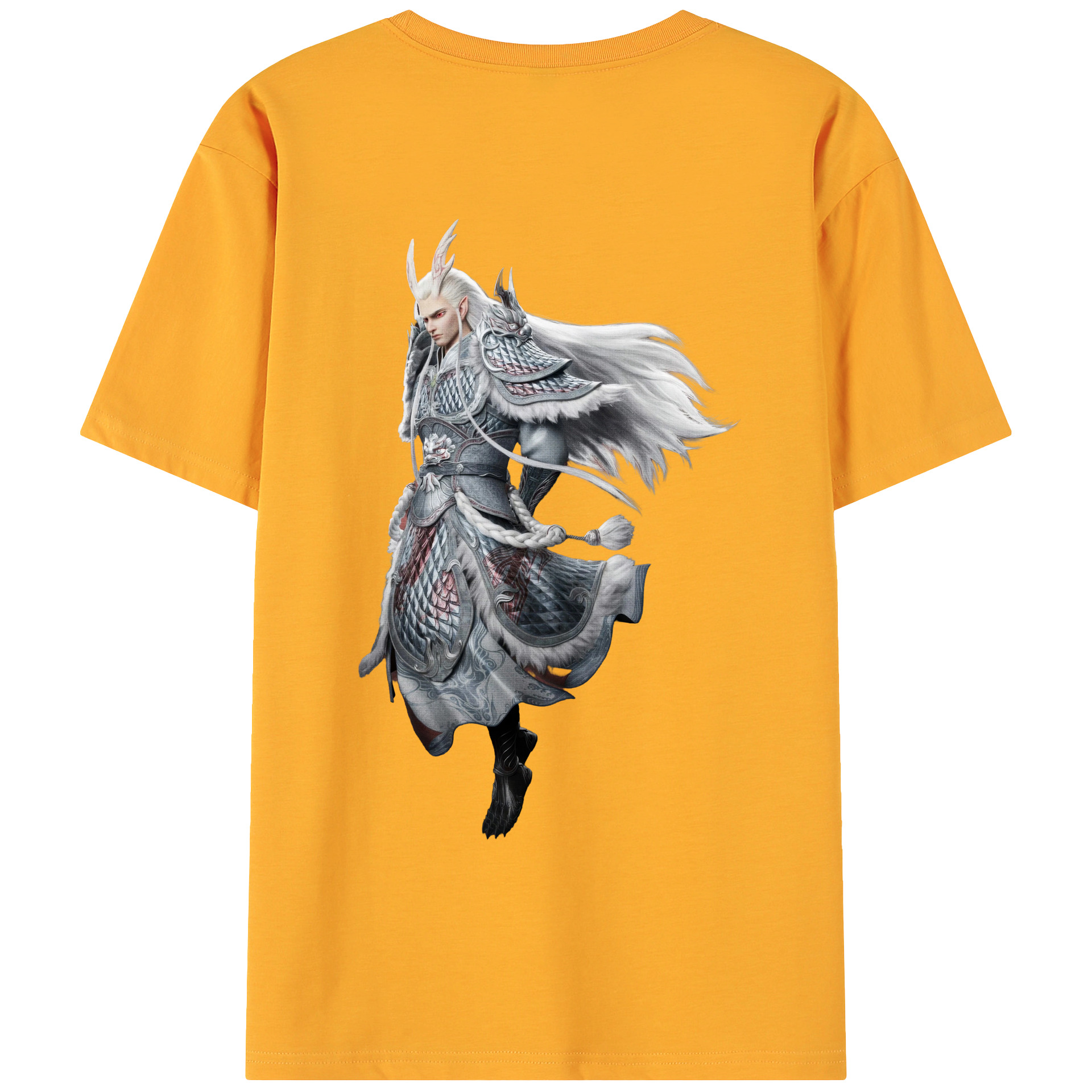 （画像用） Ne Zha 2 ナタ 魔童の大暴れ 綿100％ メンズ半袖Tシャツ（バックプリント） 通気性