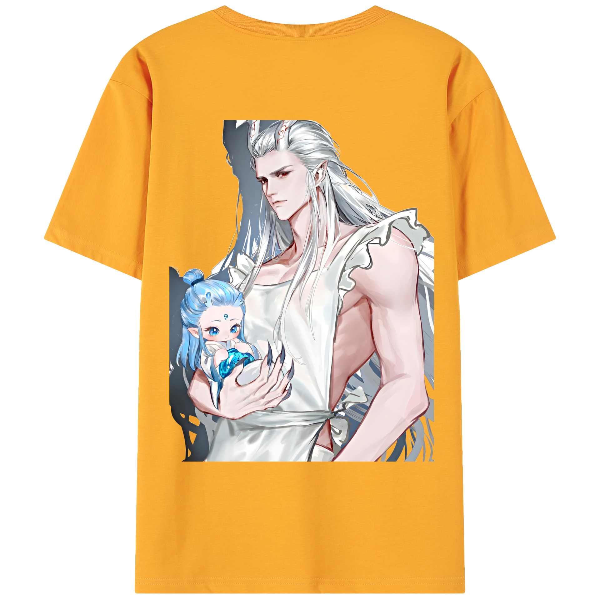 （画像用） Ne Zha 2 ナタ 魔童の大暴れ 綿100％ メンズ半袖Tシャツ（バックプリント） 通気性