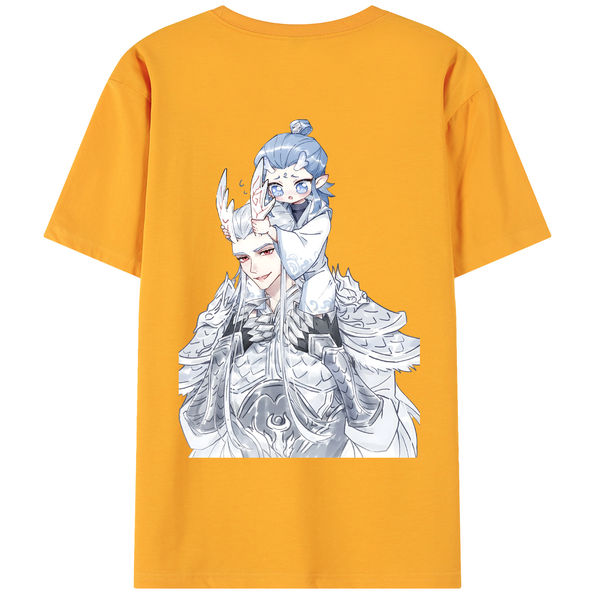 （画像用） Ne Zha 2 ナタ 魔童の大暴れ 綿100％ メンズ半袖Tシャツ（バックプリント） 通気性