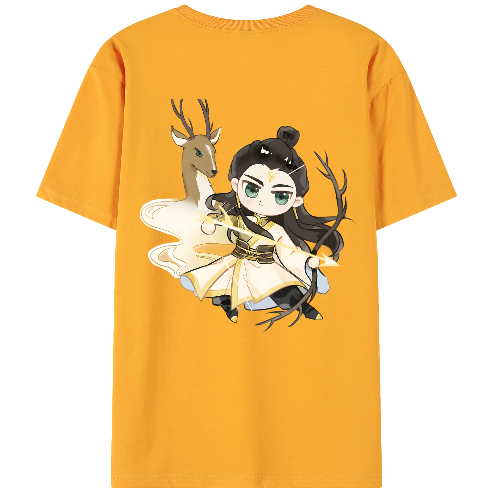 （画像用） Ne Zha 2 ナタ 魔童の大暴れ 綿100％ メンズ半袖Tシャツ（バックプリント） 通気性