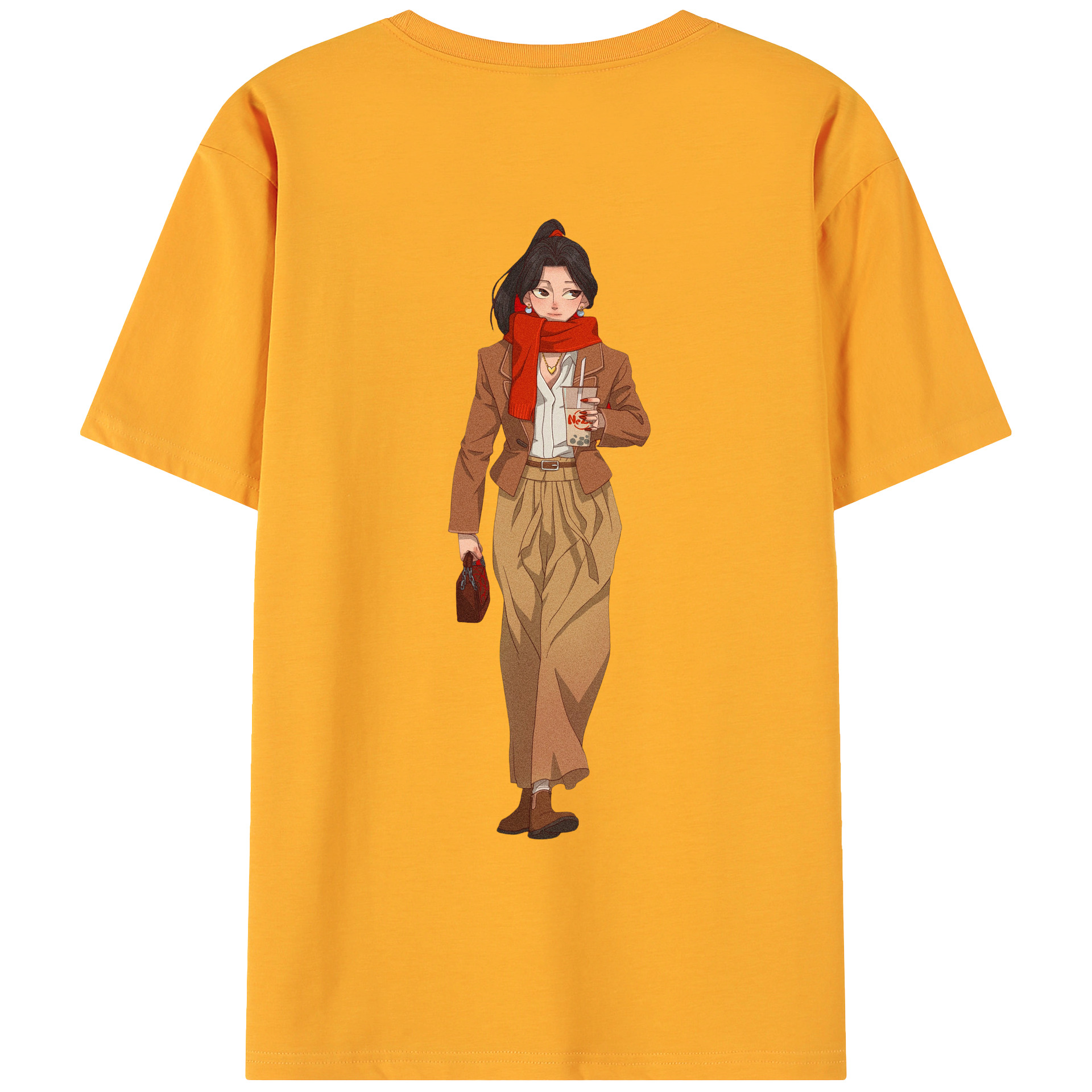 （画像用） Ne Zha 2 ナタ 魔童の大暴れ 綿100％ メンズ半袖Tシャツ（バックプリント） 通気性