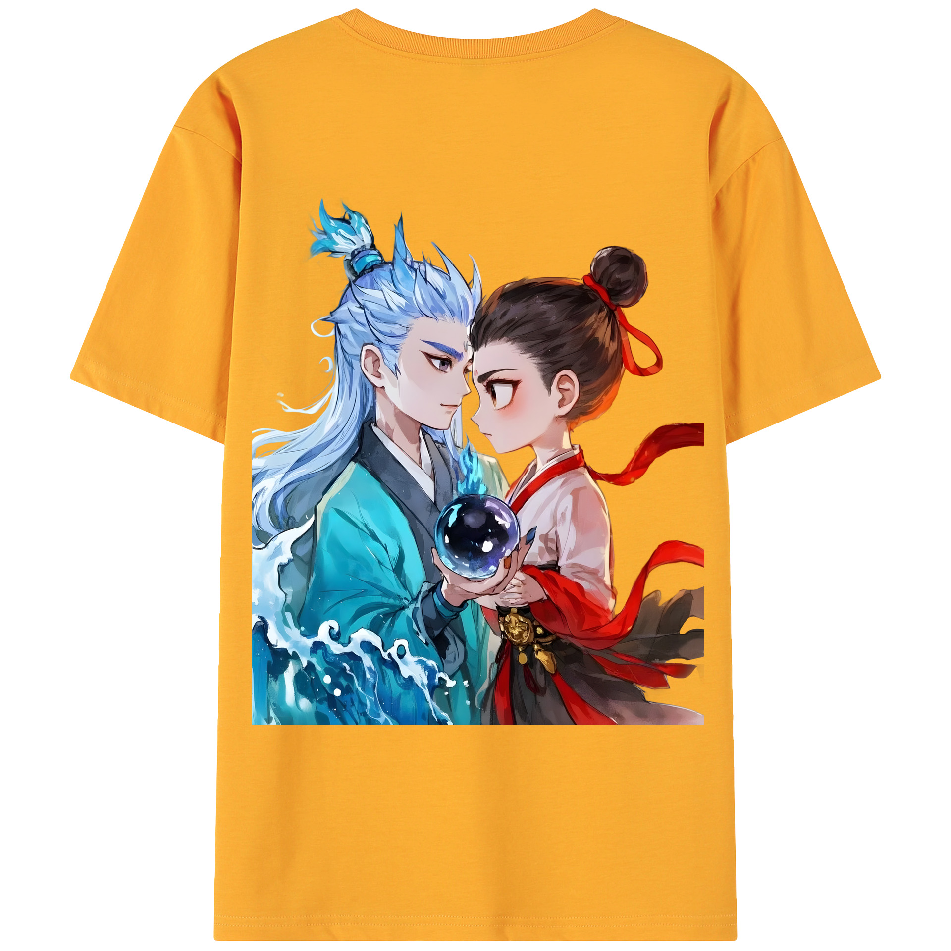 （画像用） Ne Zha 2 ナタ 魔童の大暴れ 綿100％ メンズ半袖Tシャツ（バックプリント） 通気性