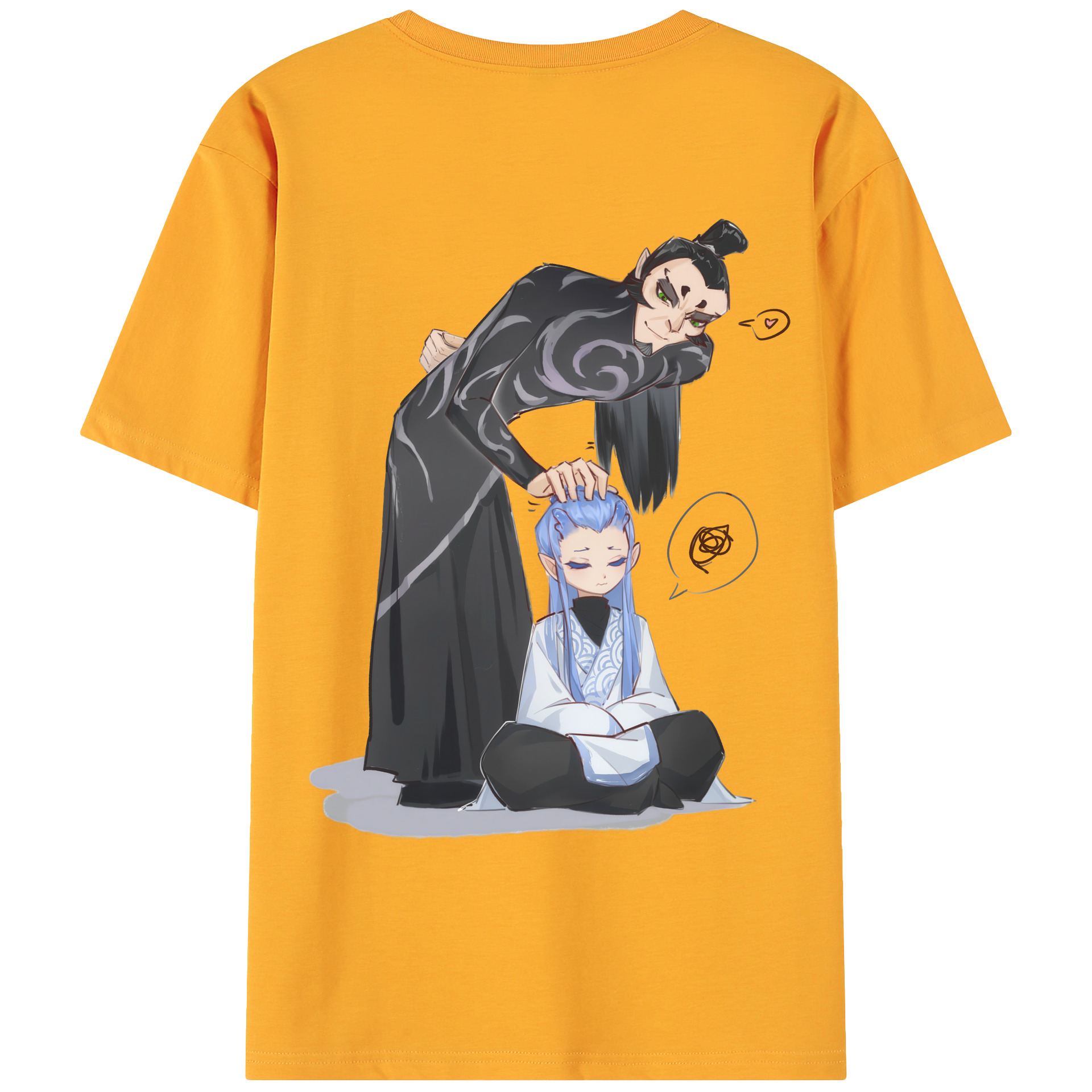 （画像用） Ne Zha 2 ナタ 魔童の大暴れ 綿100％ メンズ半袖Tシャツ（バックプリント） 通気性