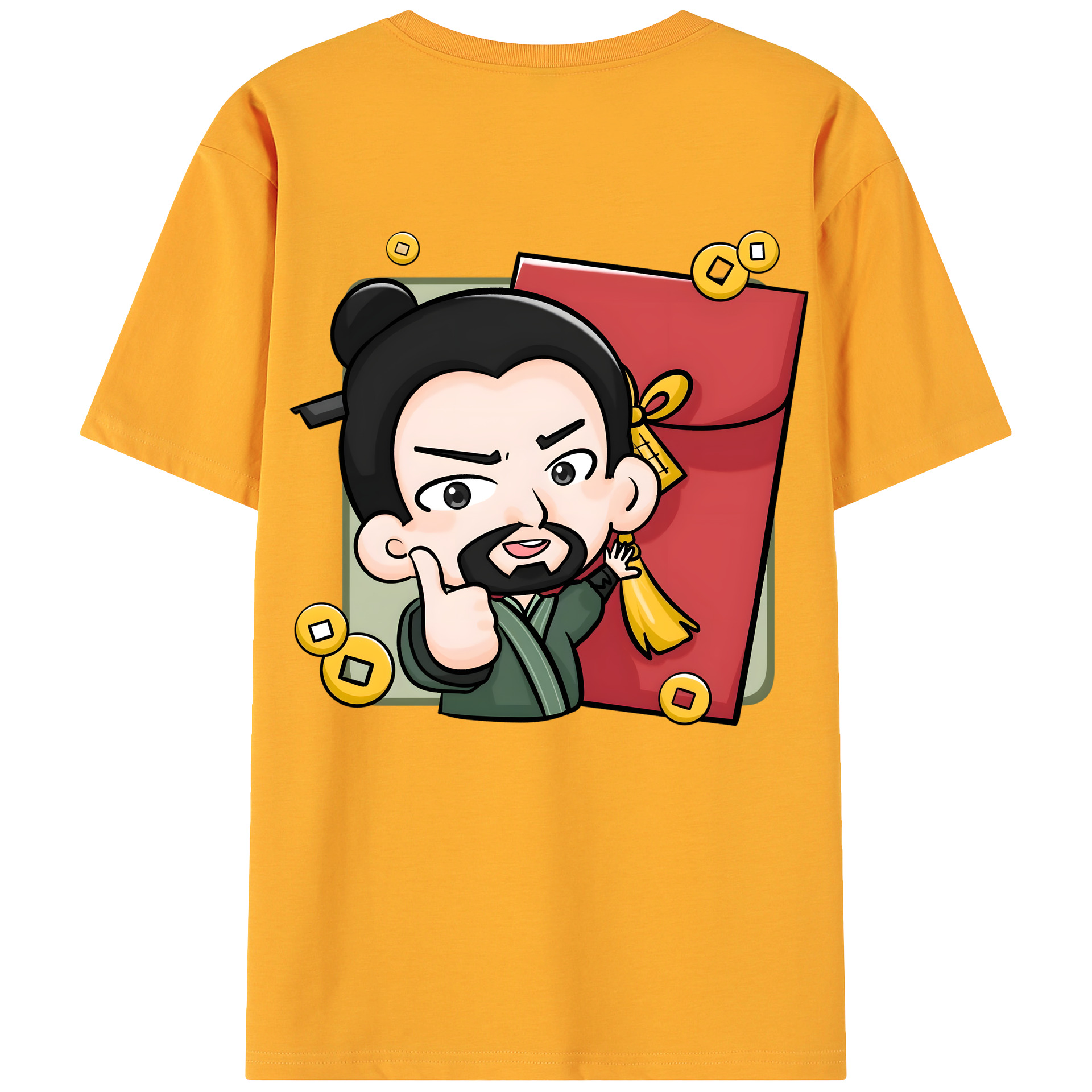 （画像用） Ne Zha 2 ナタ 魔童の大暴れ 綿100％ メンズ半袖Tシャツ（バックプリント） 通気性