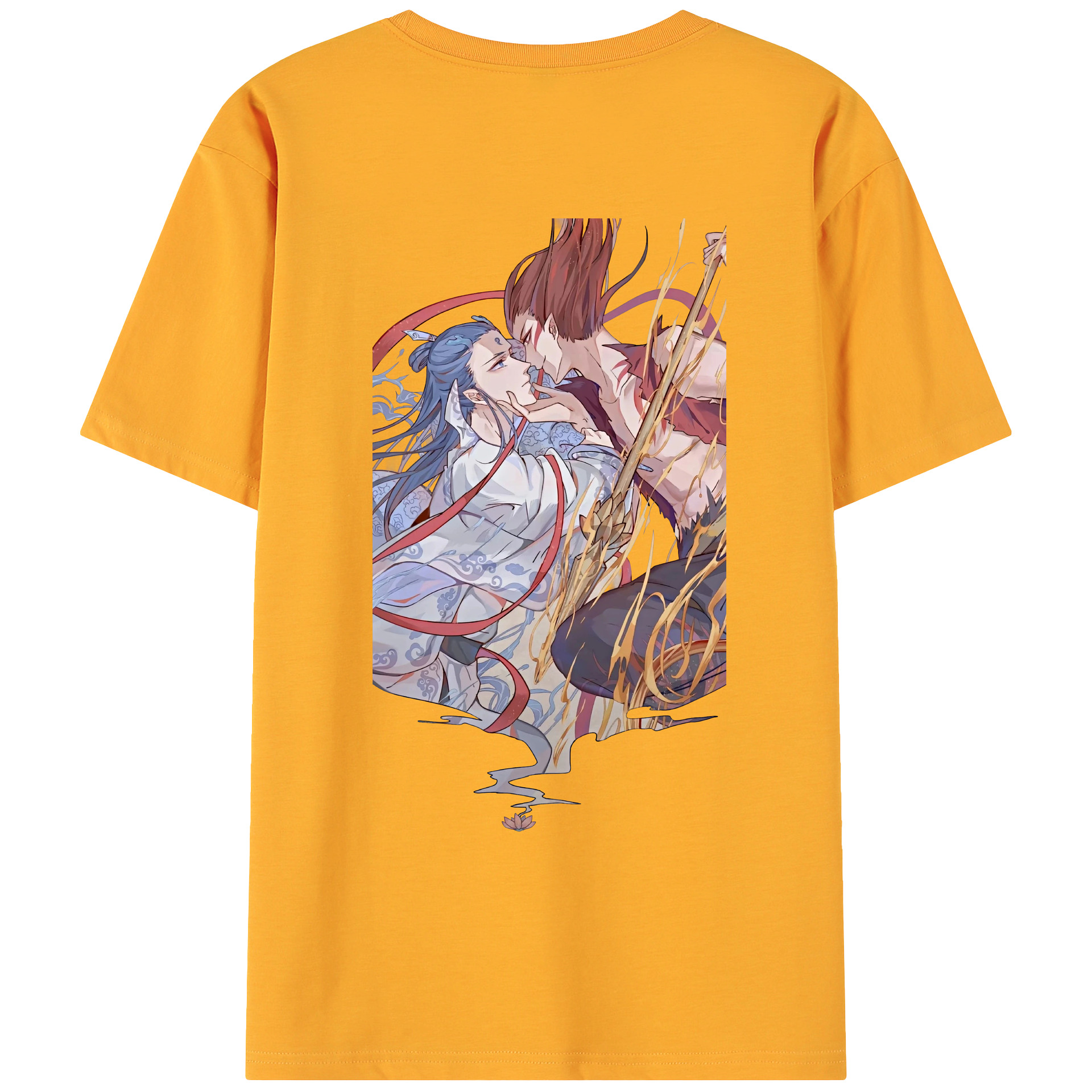 （画像用） Ne Zha 2 ナタ 魔童の大暴れ 綿100％ メンズ半袖Tシャツ（バックプリント） 通気性