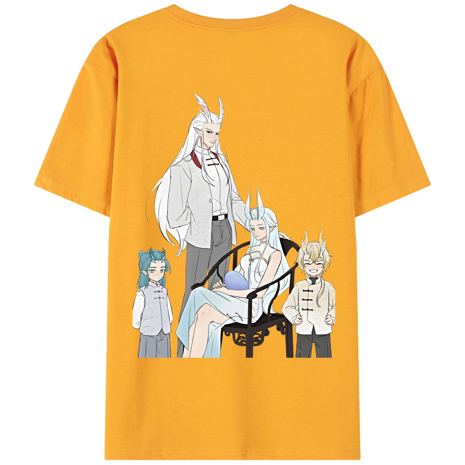 （画像用） Ne Zha 2 ナタ 魔童の大暴れ 綿100％ メンズ半袖Tシャツ（バックプリント） 通気性