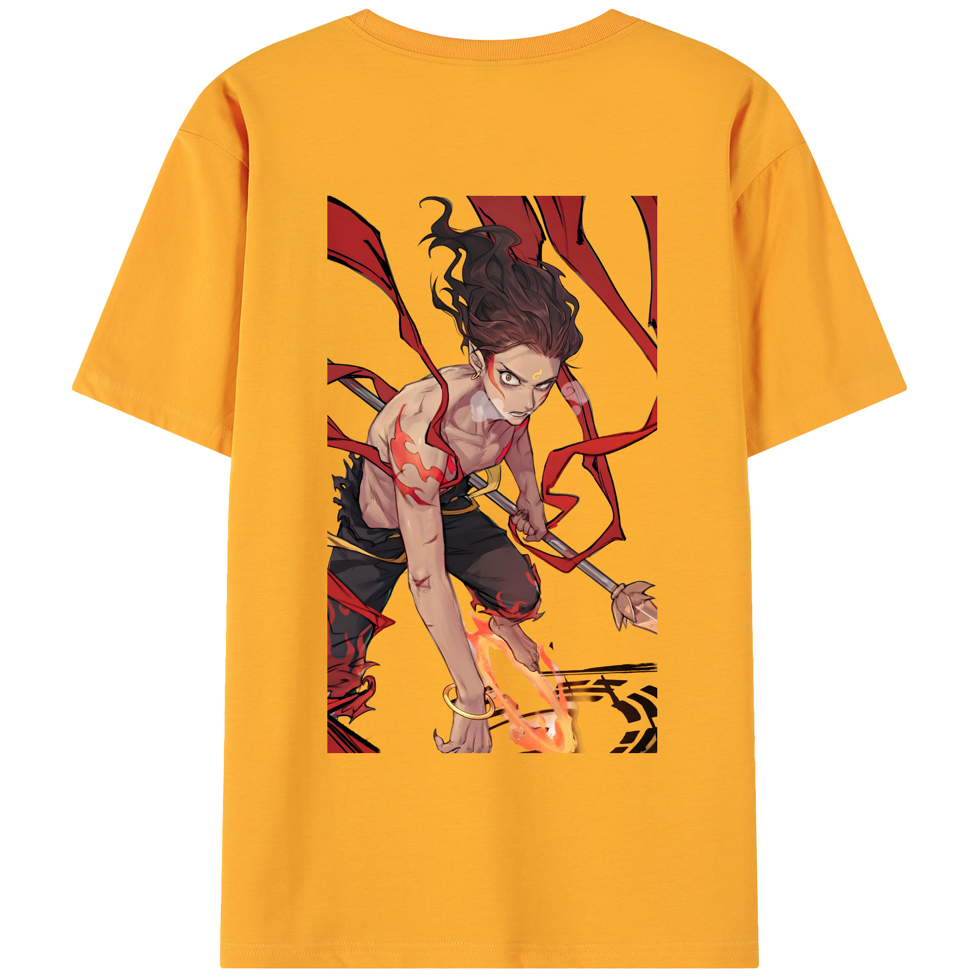 （画像用） Ne Zha 2 ナタ 魔童の大暴れ 綿100％ メンズ半袖Tシャツ（バックプリント） 通気性
