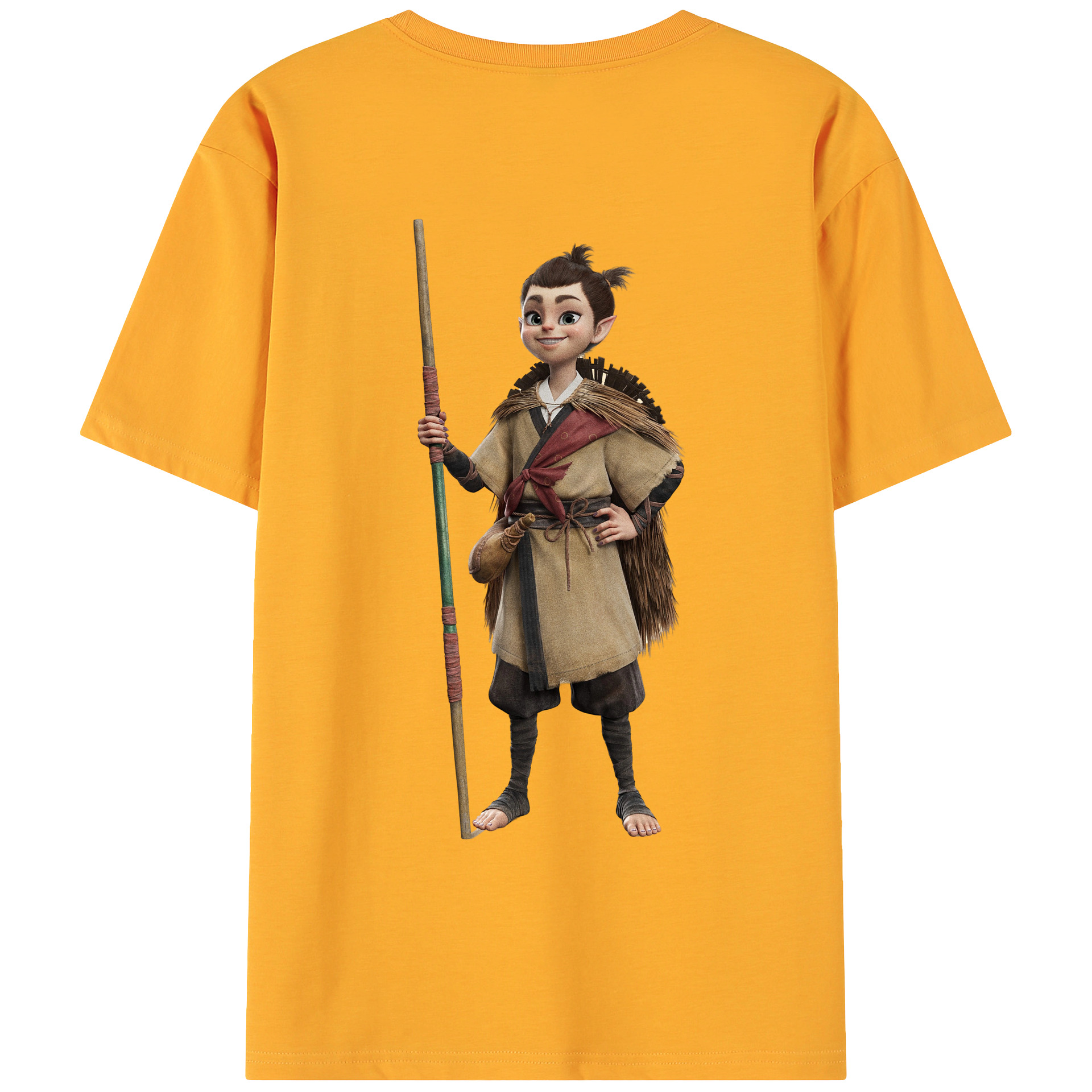 （画像用） Ne Zha 2 ナタ 魔童の大暴れ 綿100％ メンズ半袖Tシャツ（バックプリント） 通気性
