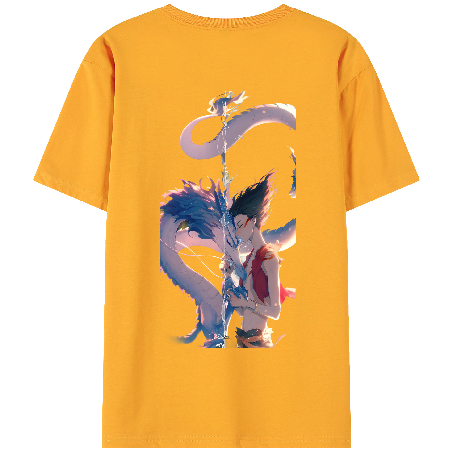 （画像用） Ne Zha 2 ナタ 魔童の大暴れ 綿100％ メンズ半袖Tシャツ（バックプリント） 通気性