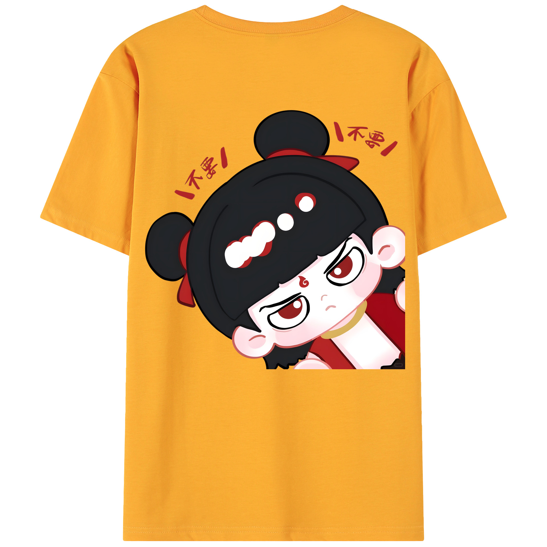 （画像用） Ne Zha 2 ナタ 魔童の大暴れ 綿100％ メンズ半袖Tシャツ（バックプリント） 通気性