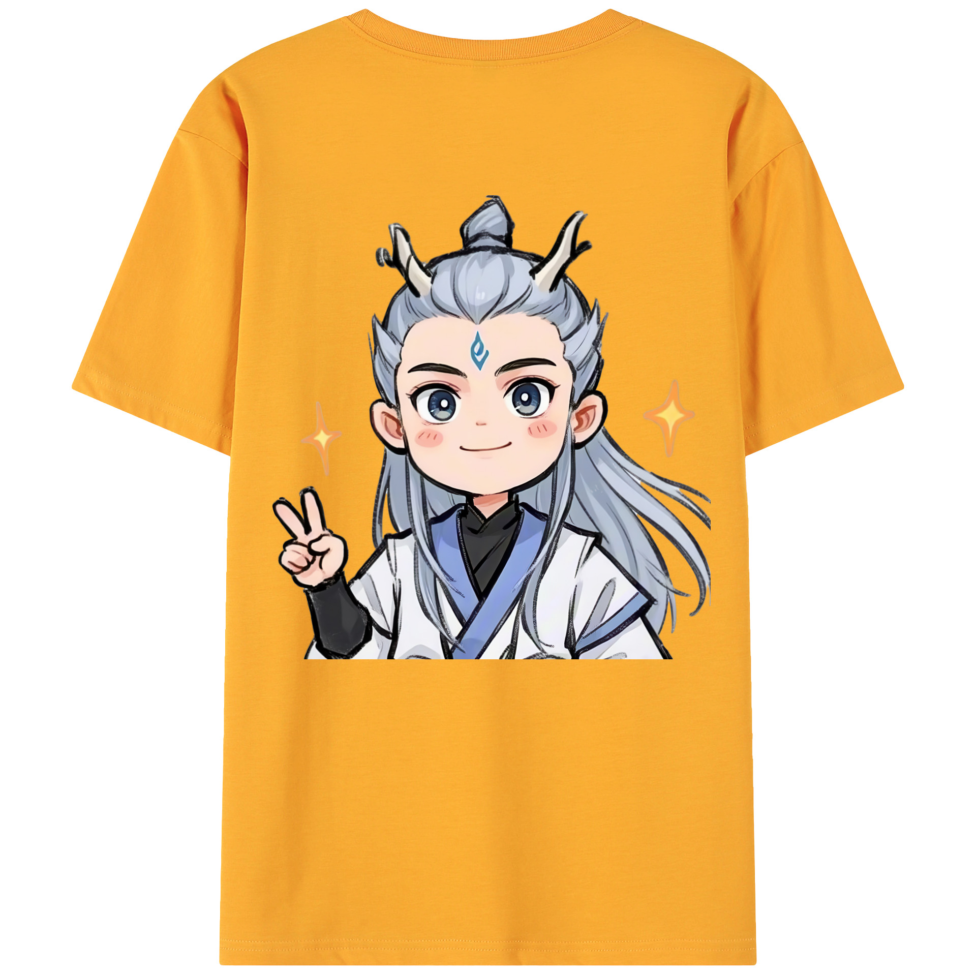 （画像用） Ne Zha 2 ナタ 魔童の大暴れ 綿100％ メンズ半袖Tシャツ（バックプリント） 通気性