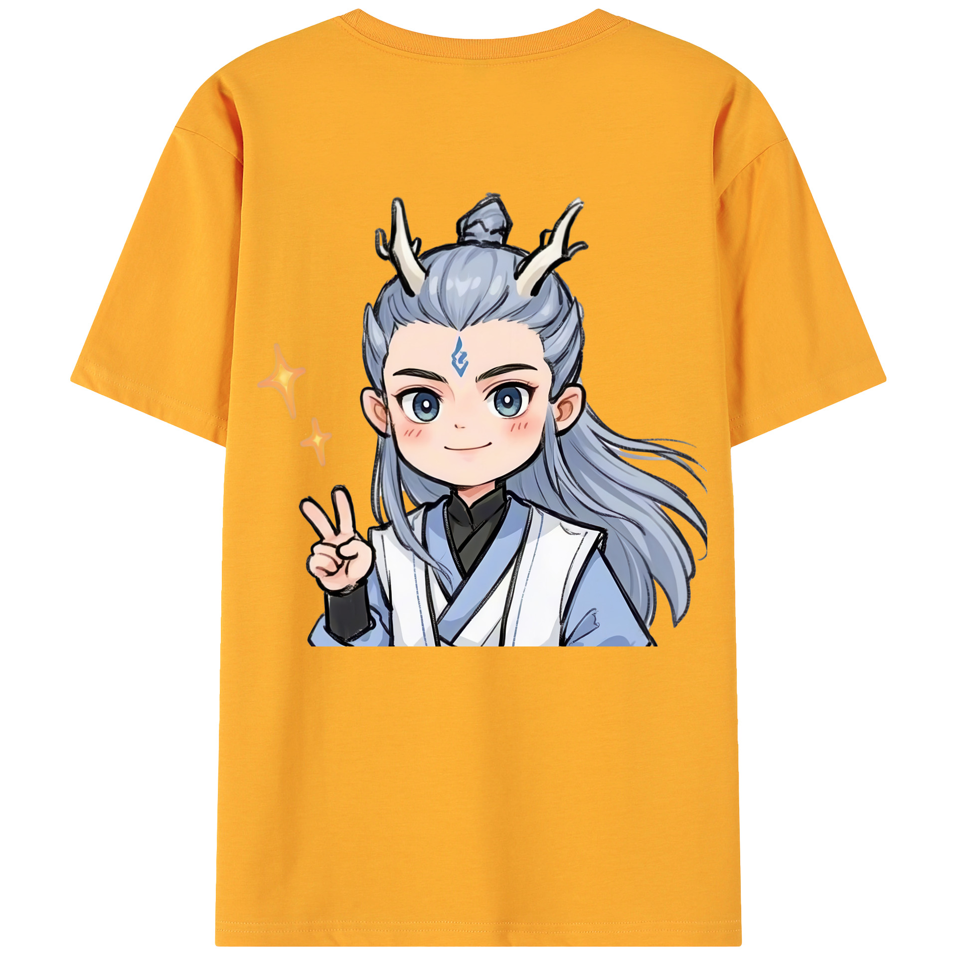 （画像用） Ne Zha 2 ナタ 魔童の大暴れ 綿100％ メンズ半袖Tシャツ（バックプリント） 通気性