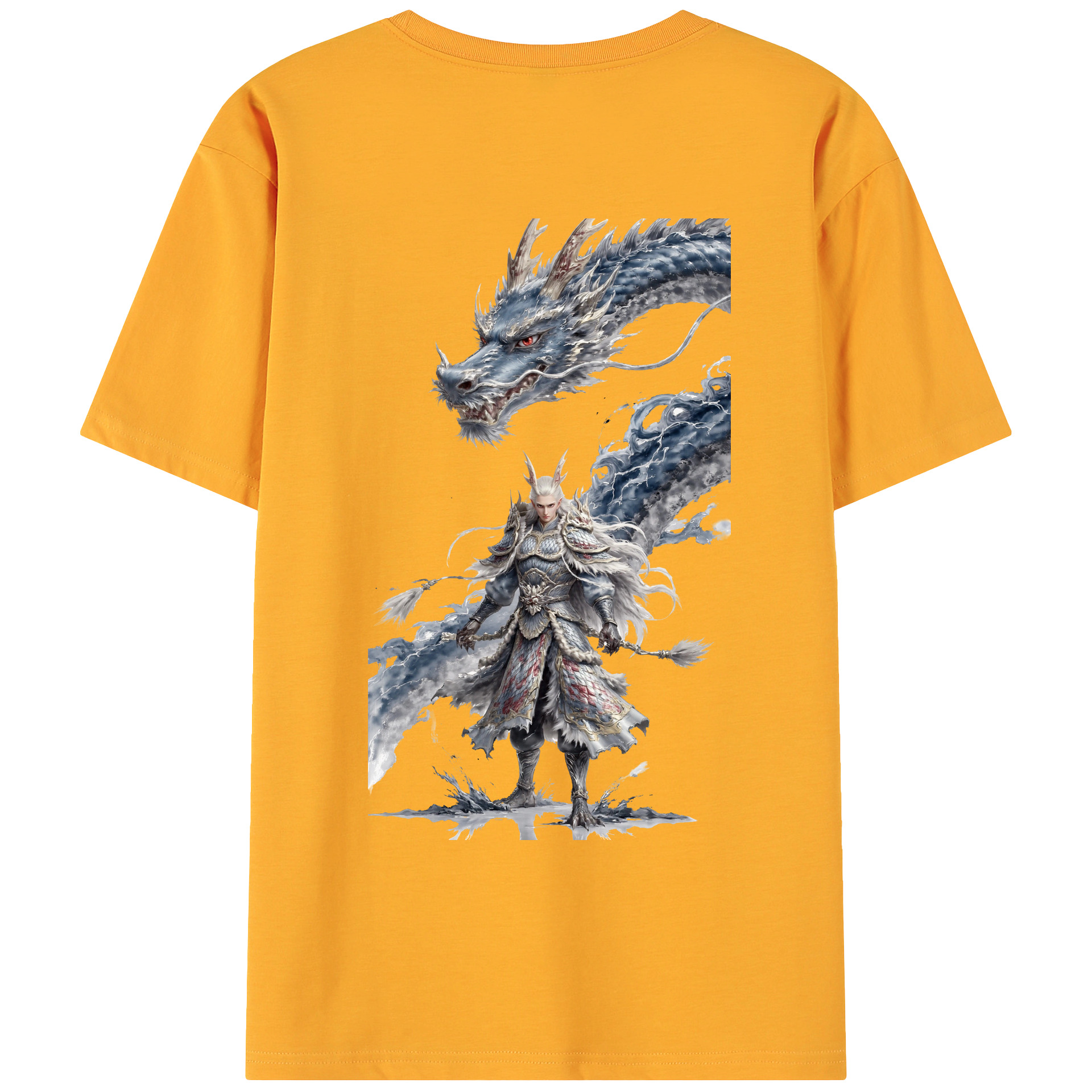 （画像用） Ne Zha 2 ナタ 魔童の大暴れ 綿100％ メンズ半袖Tシャツ（バックプリント） 通気性
