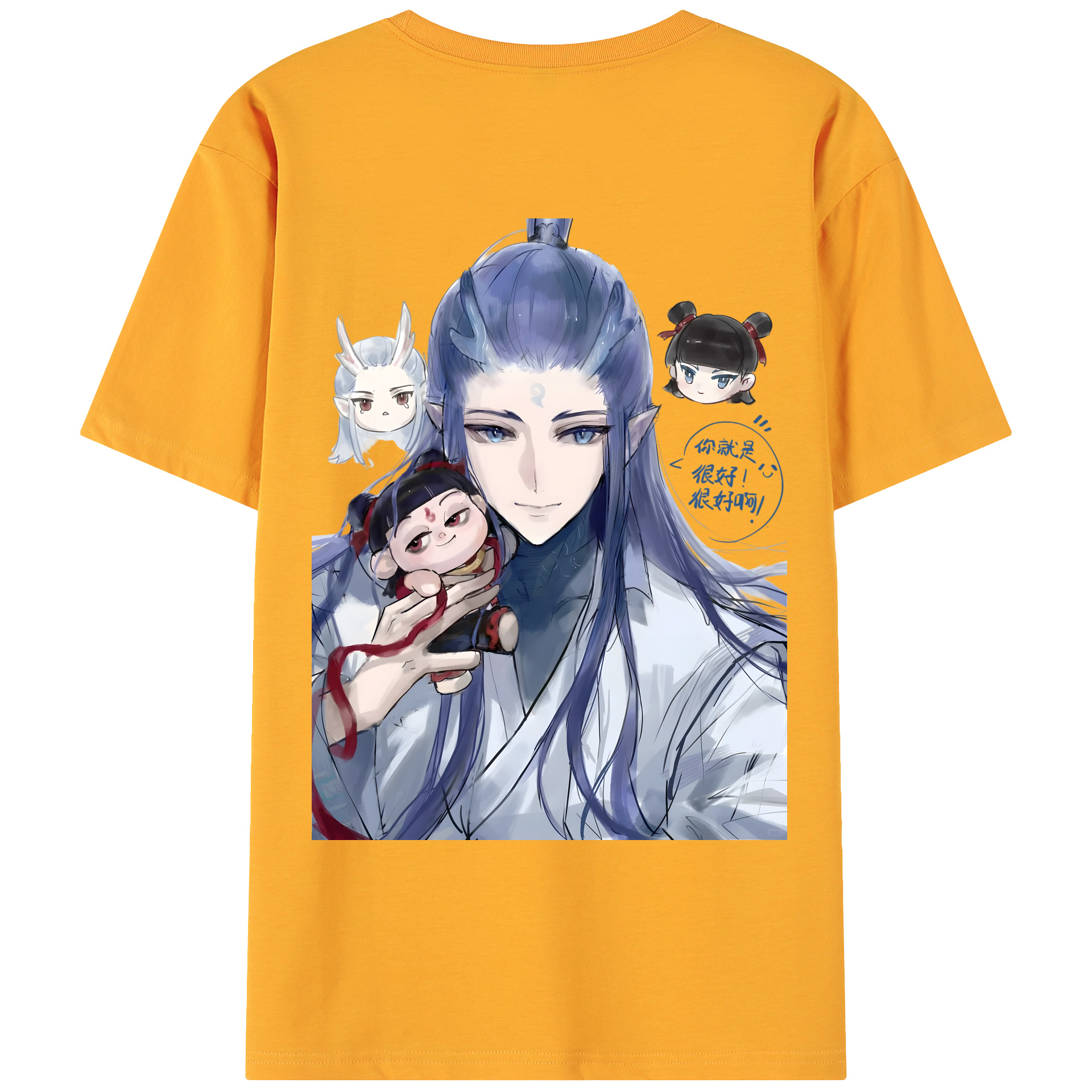 （画像用） Ne Zha 2 ナタ 魔童の大暴れ 綿100％ メンズ半袖Tシャツ（バックプリント） 通気性