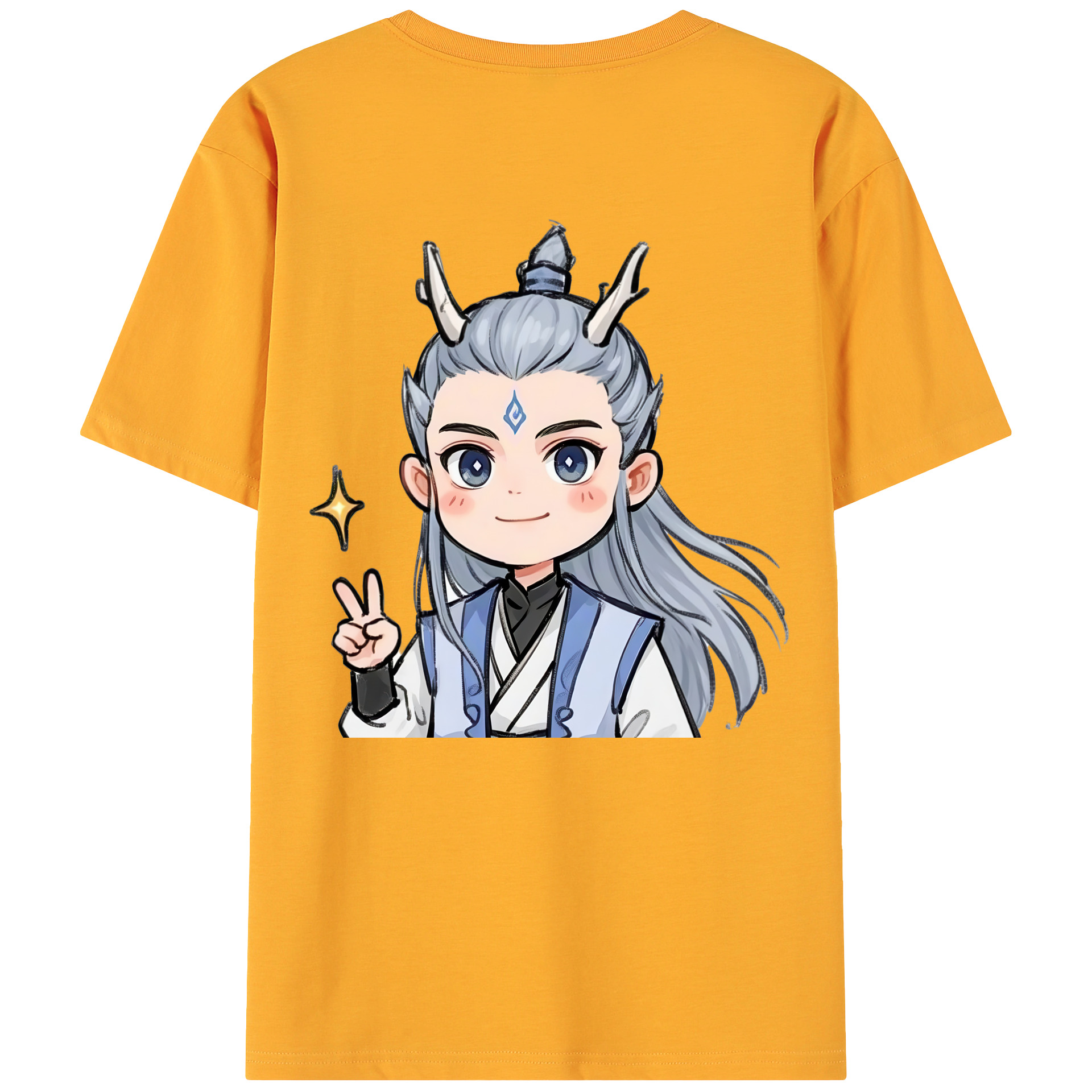 （画像用） Ne Zha 2 ナタ 魔童の大暴れ 綿100％ メンズ半袖Tシャツ（バックプリント） 通気性