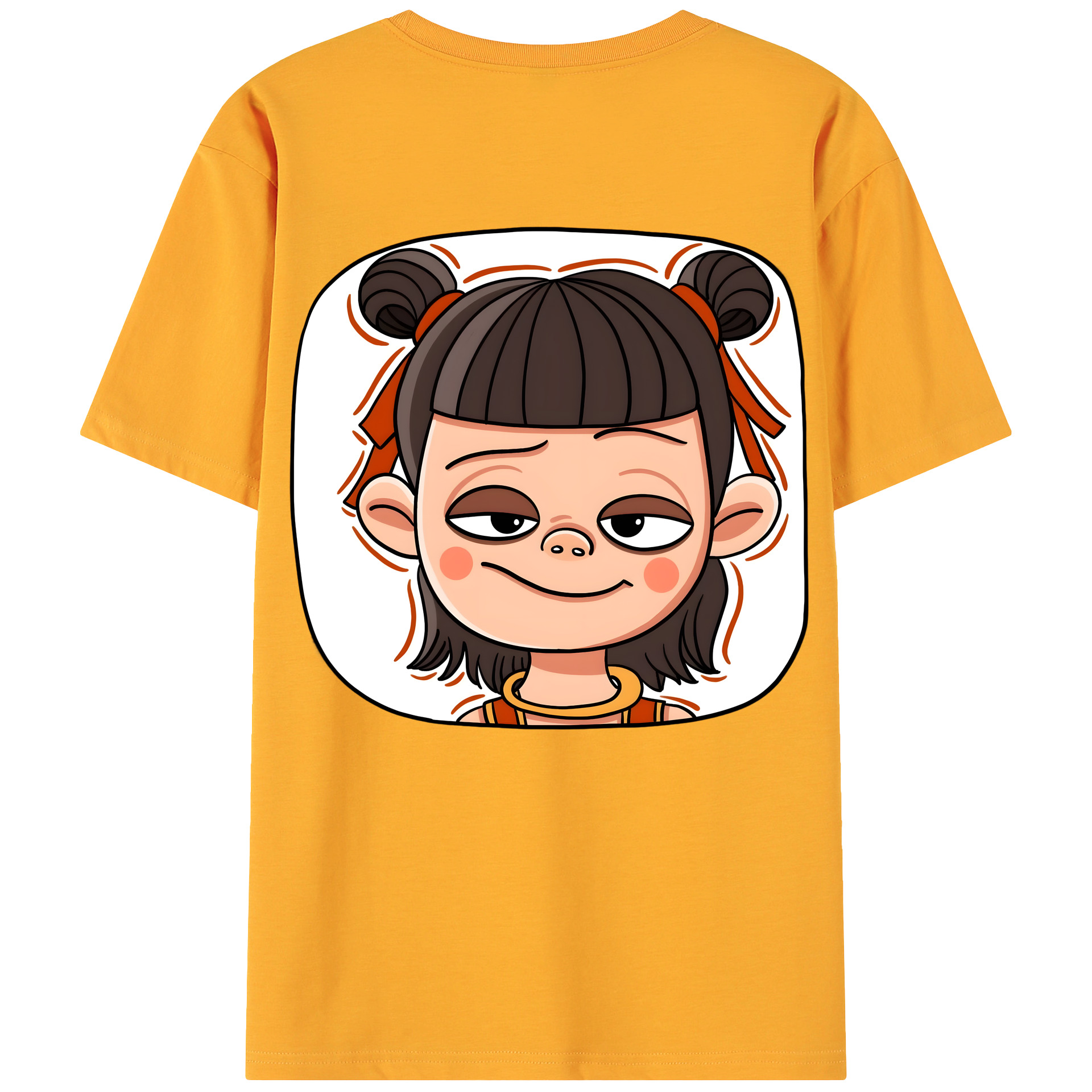 （画像用） Ne Zha 2 ナタ 魔童の大暴れ 綿100％ メンズ半袖Tシャツ（バックプリント） 通気性