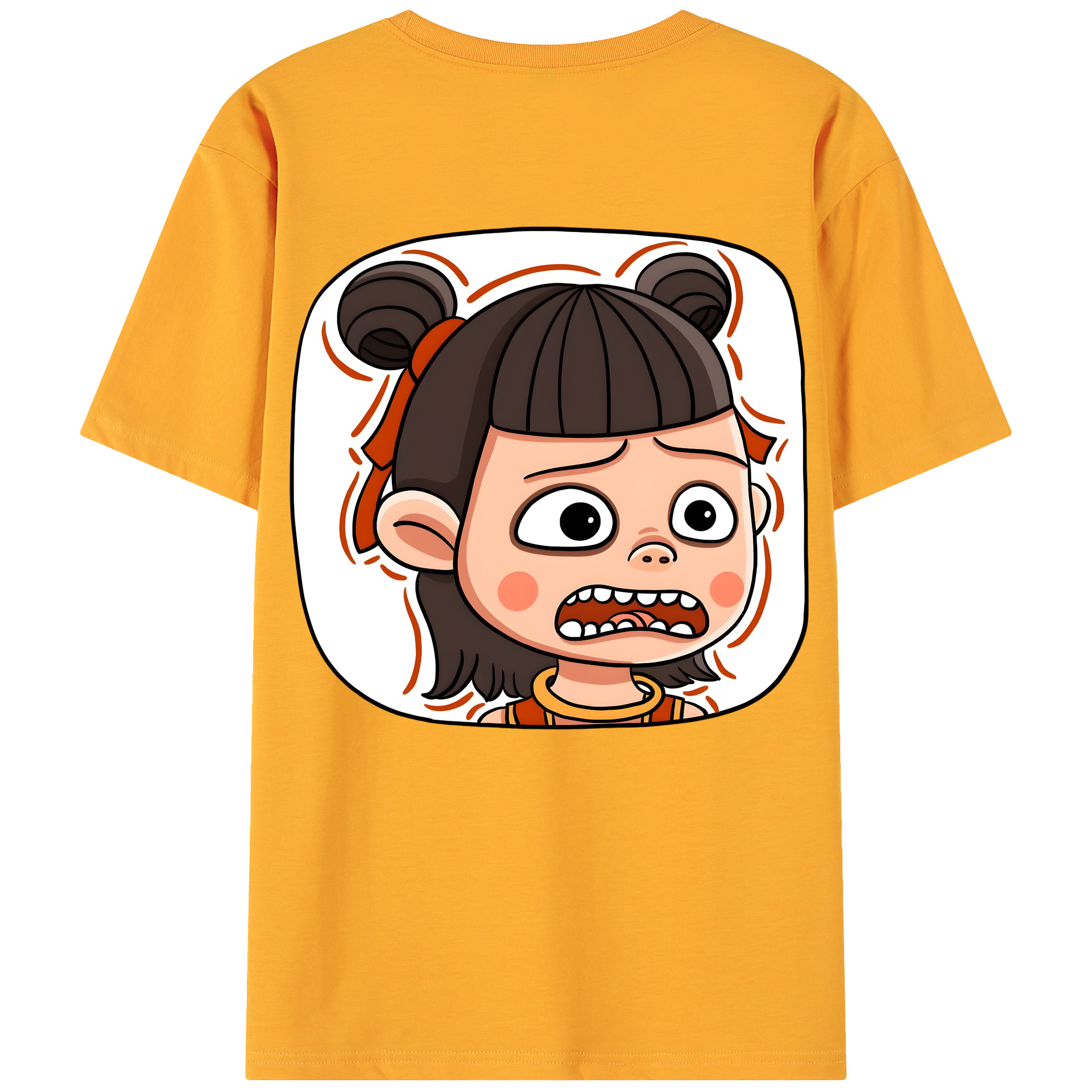 （画像用） Ne Zha 2 ナタ 魔童の大暴れ 綿100％ メンズ半袖Tシャツ（バックプリント） 通気性