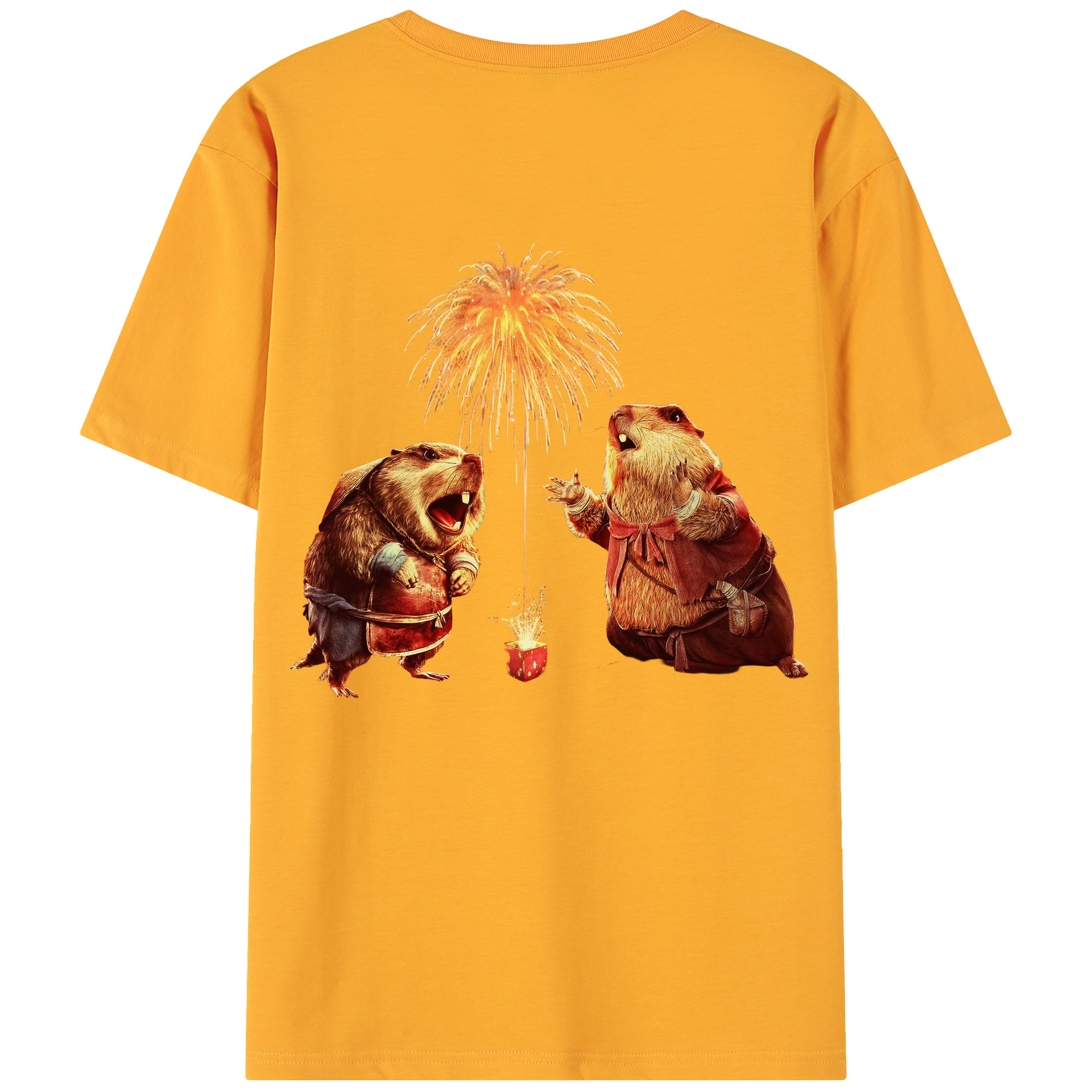 （画像用） Ne Zha 2 ナタ 魔童の大暴れ 綿100％ メンズ半袖Tシャツ（バックプリント） 通気性