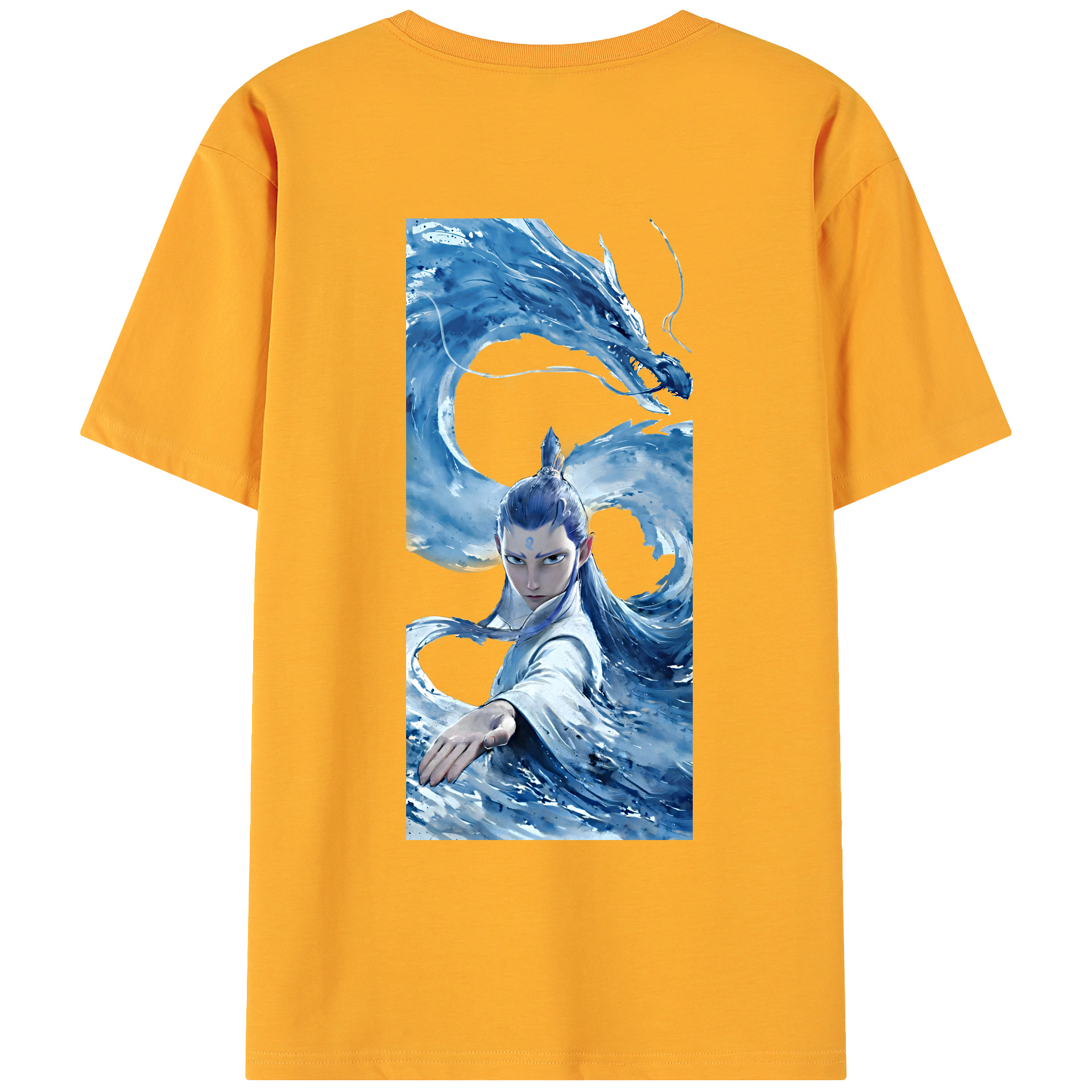 （画像用） Ne Zha 2 ナタ 魔童の大暴れ 綿100％ メンズ半袖Tシャツ（バックプリント） 通気性