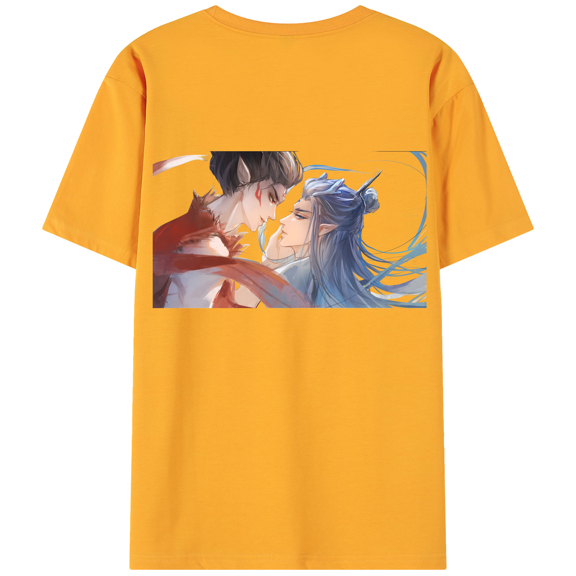 （画像用） Ne Zha 2 ナタ 魔童の大暴れ 綿100％ メンズ半袖Tシャツ（バックプリント） 通気性