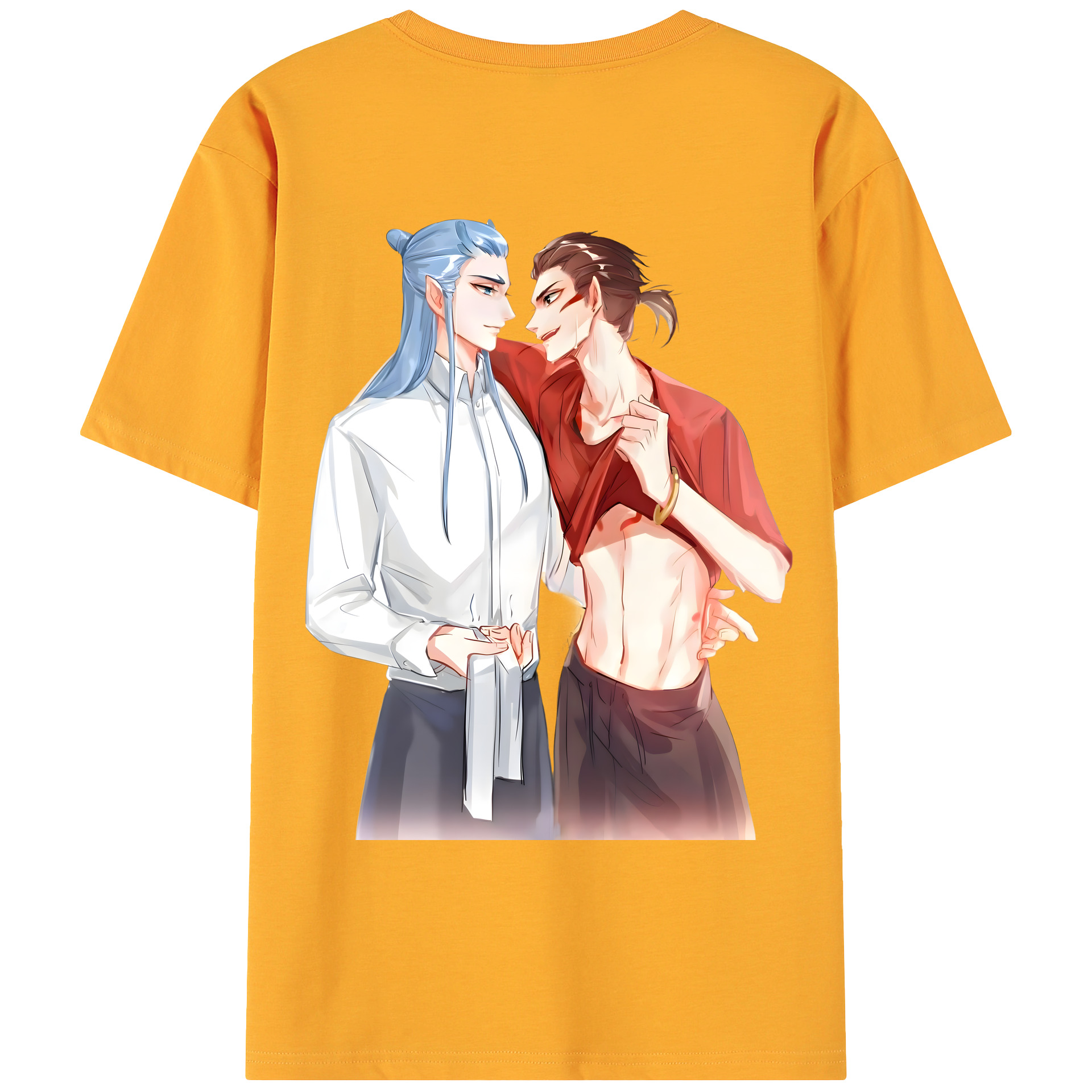 （画像用） Ne Zha 2 ナタ 魔童の大暴れ 綿100％ メンズ半袖Tシャツ（バックプリント） 通気性