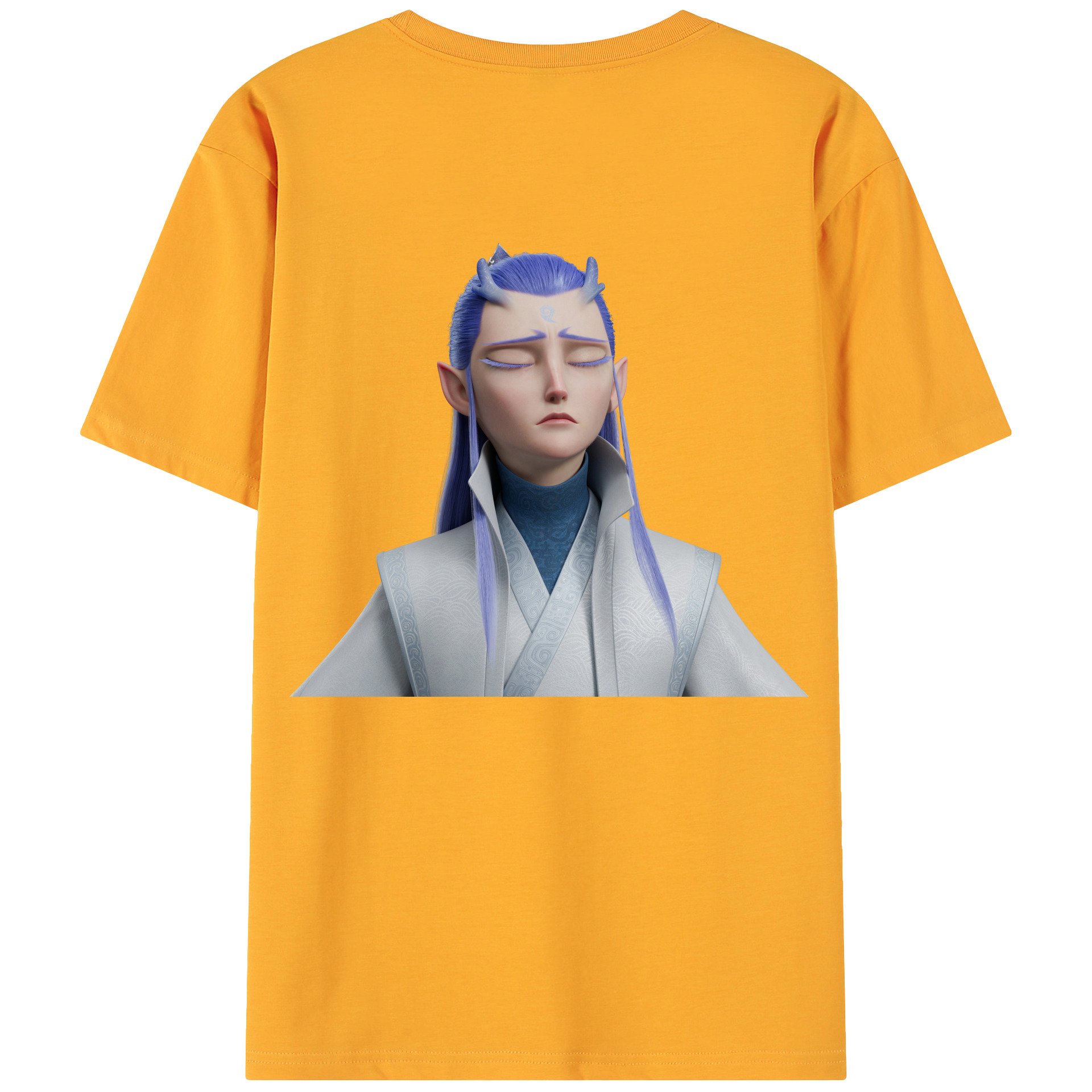 （画像用） Ne Zha 2 ナタ 魔童の大暴れ 綿100％ メンズ半袖Tシャツ（バックプリント） 通気性