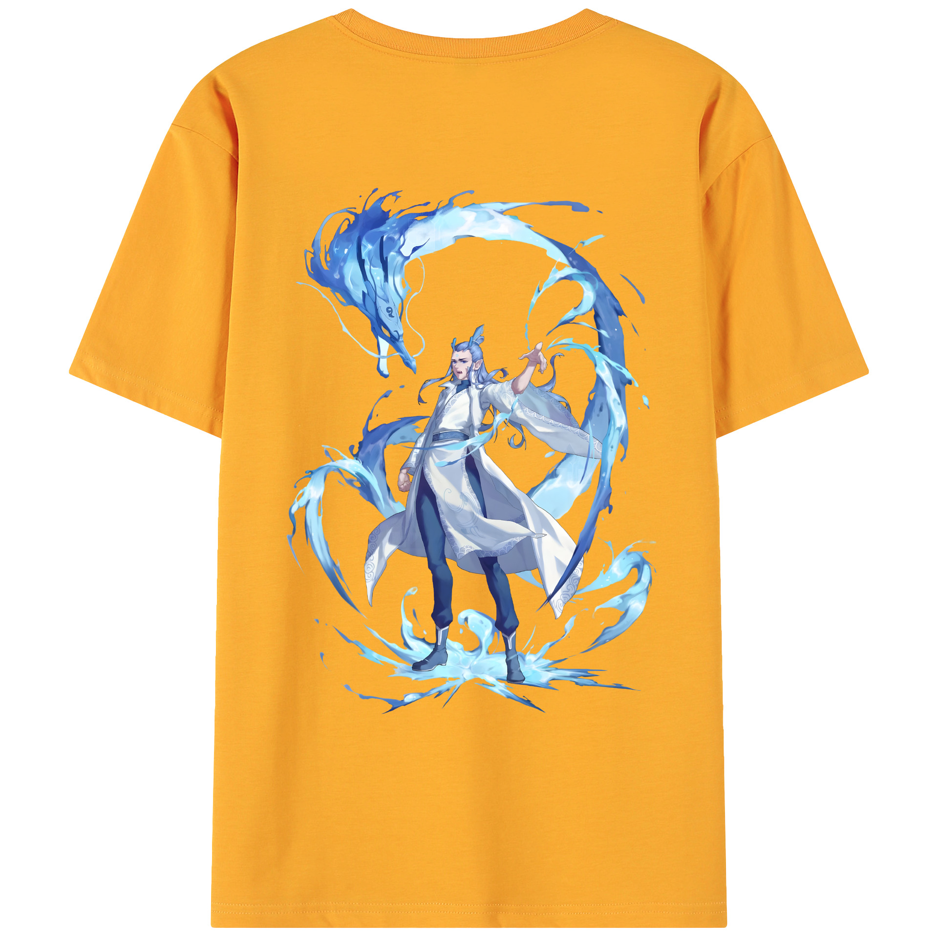 （画像用） Ne Zha 2 ナタ 魔童の大暴れ 綿100％ メンズ半袖Tシャツ（バックプリント） 通気性