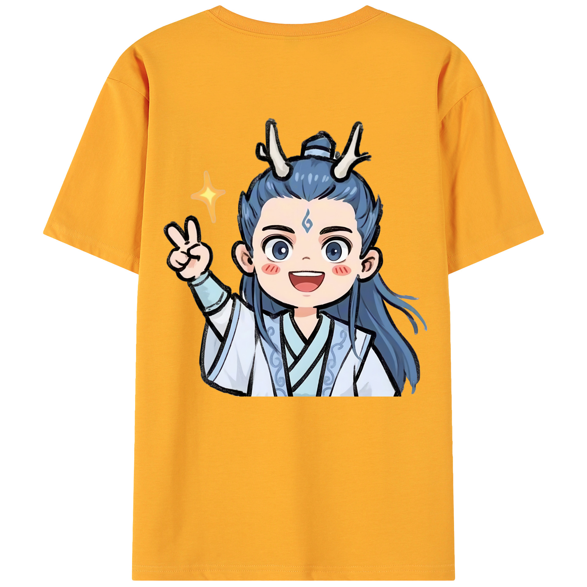 （画像用） Ne Zha 2 ナタ 魔童の大暴れ 綿100％ メンズ半袖Tシャツ（バックプリント） 通気性