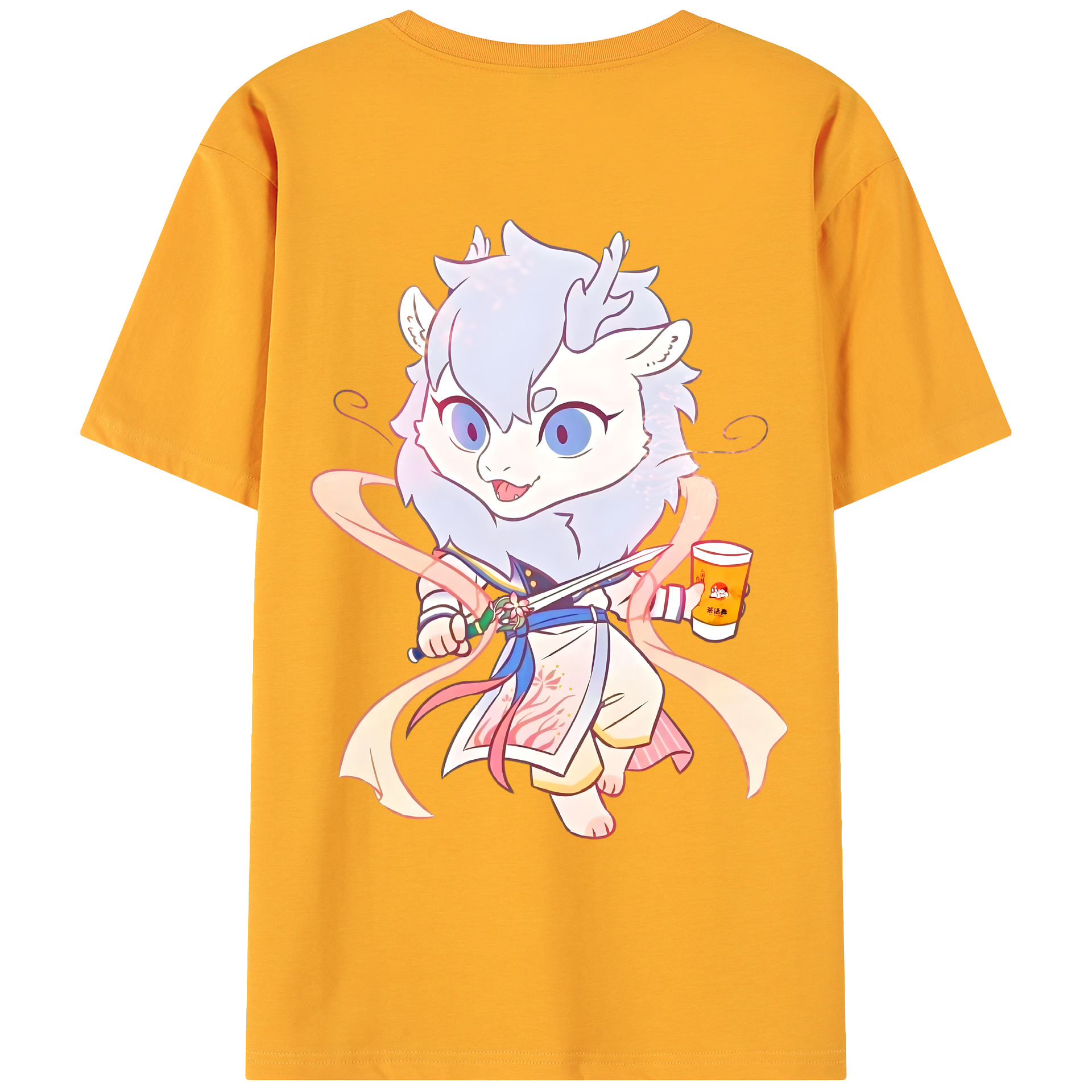 （画像用） Ne Zha 2 ナタ 魔童の大暴れ 綿100％ メンズ半袖Tシャツ（バックプリント） 通気性