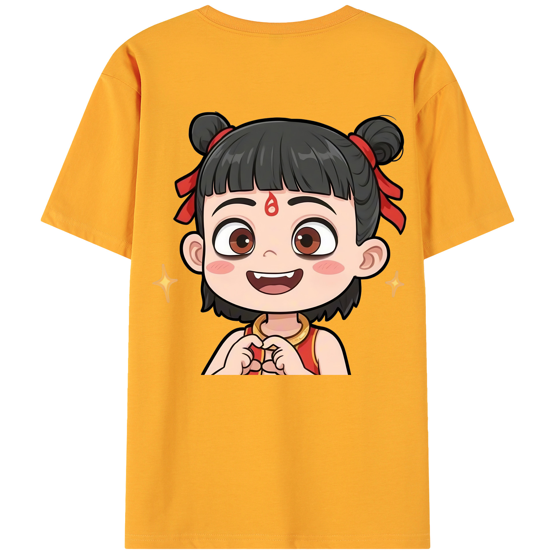 （画像用） Ne Zha 2 ナタ 魔童の大暴れ 綿100％ メンズ半袖Tシャツ（バックプリント） 通気性
