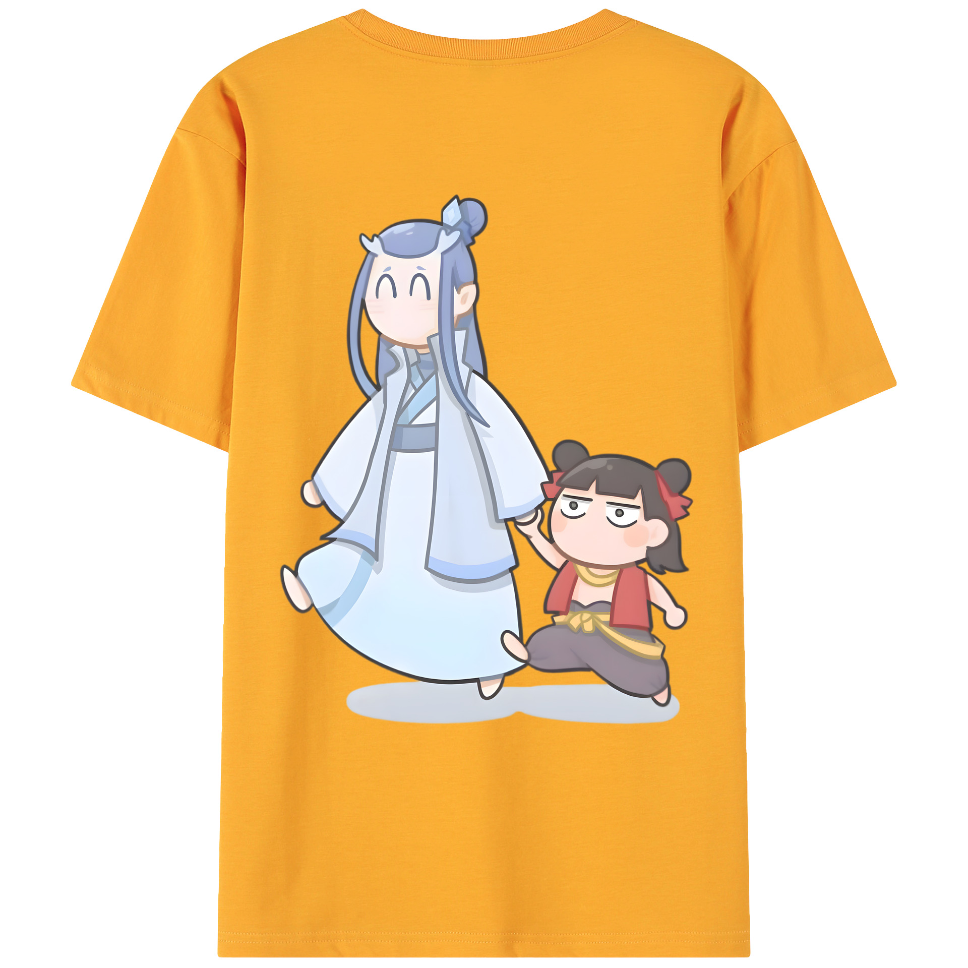 （画像用） Ne Zha 2 ナタ 魔童の大暴れ 綿100％ メンズ半袖Tシャツ（バックプリント） 通気性