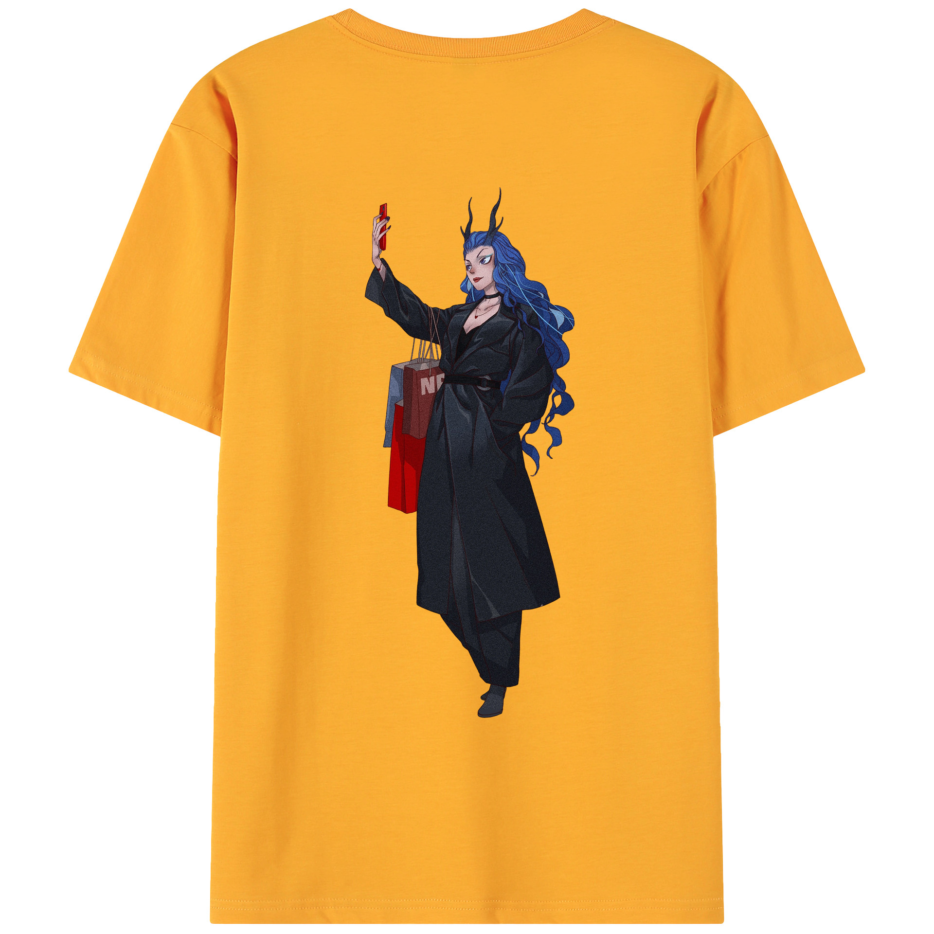 （画像用） Ne Zha 2 ナタ 魔童の大暴れ 綿100％ メンズ半袖Tシャツ（バックプリント） 通気性