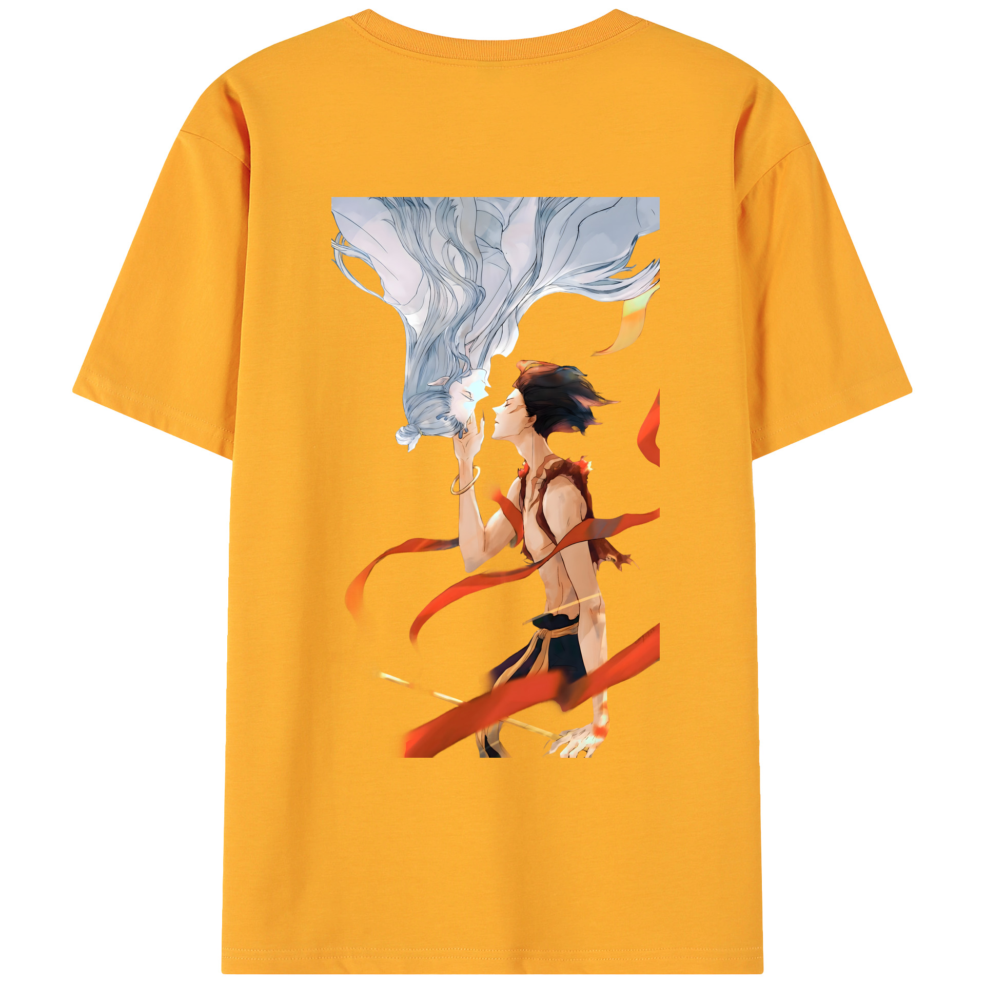 （画像用） Ne Zha 2 ナタ 魔童の大暴れ 綿100％ メンズ半袖Tシャツ（バックプリント） 通気性