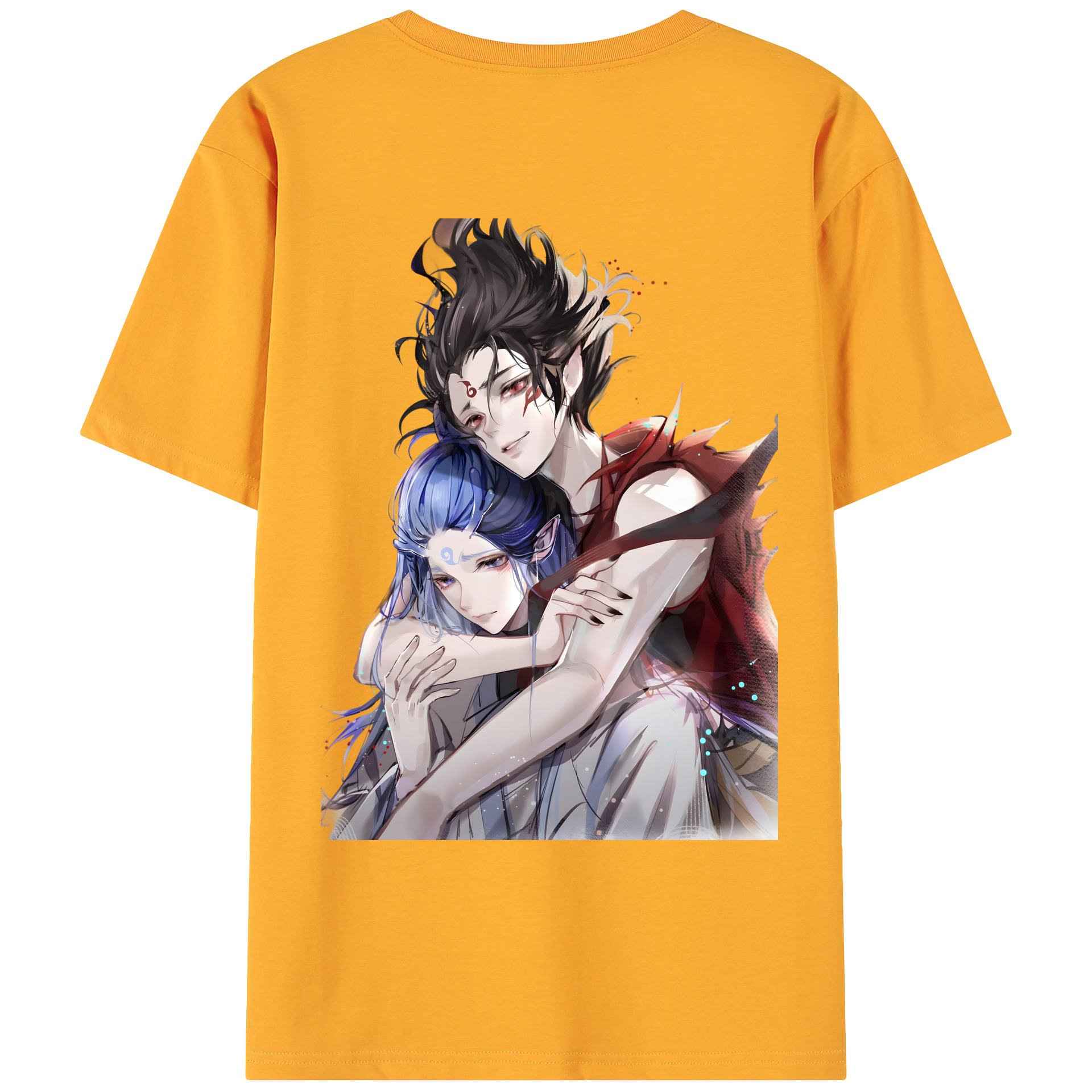 （画像用） Ne Zha 2 ナタ 魔童の大暴れ 綿100％ メンズ半袖Tシャツ（バックプリント） 通気性