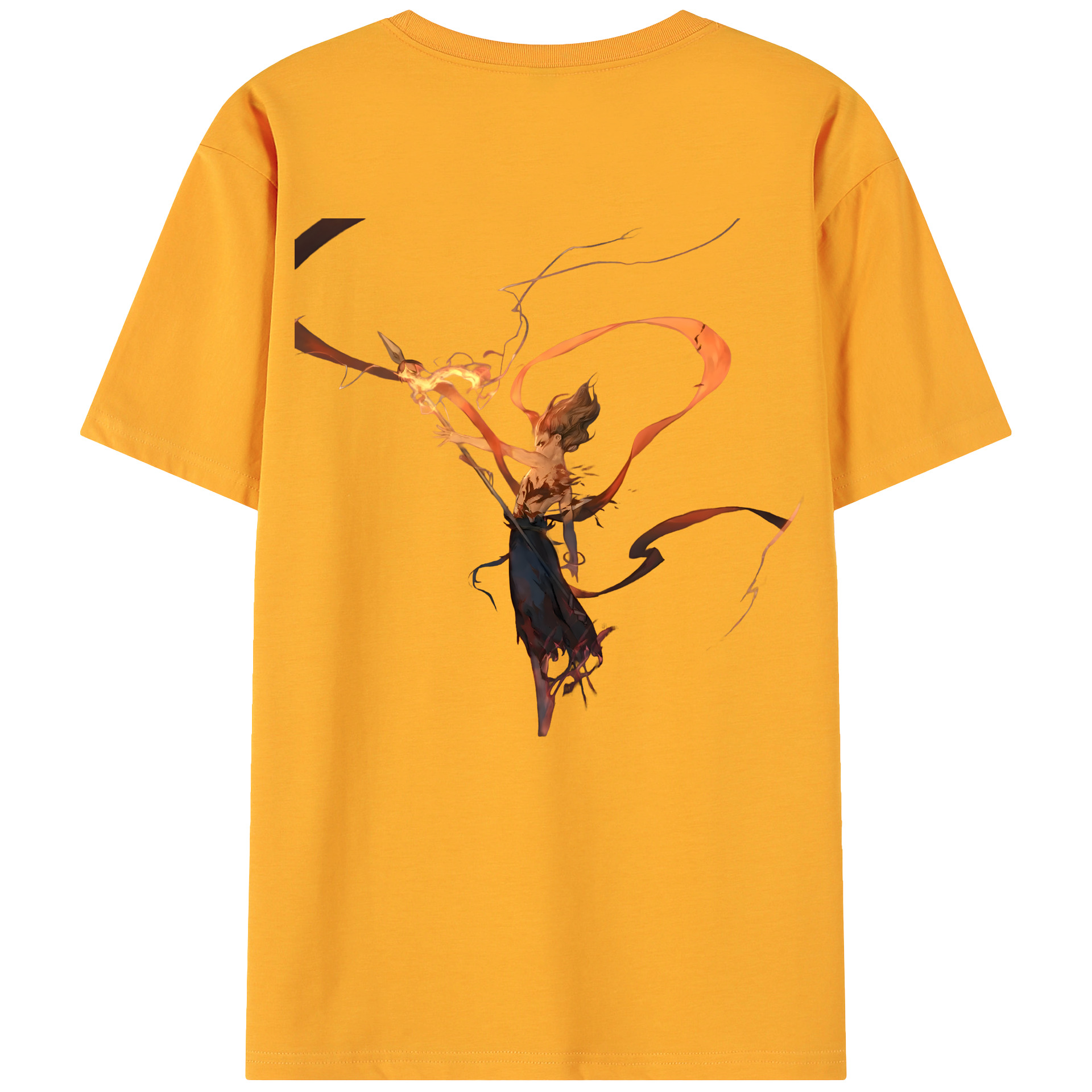 （画像用） Ne Zha 2 ナタ 魔童の大暴れ 綿100％ メンズ半袖Tシャツ（バックプリント） 通気性