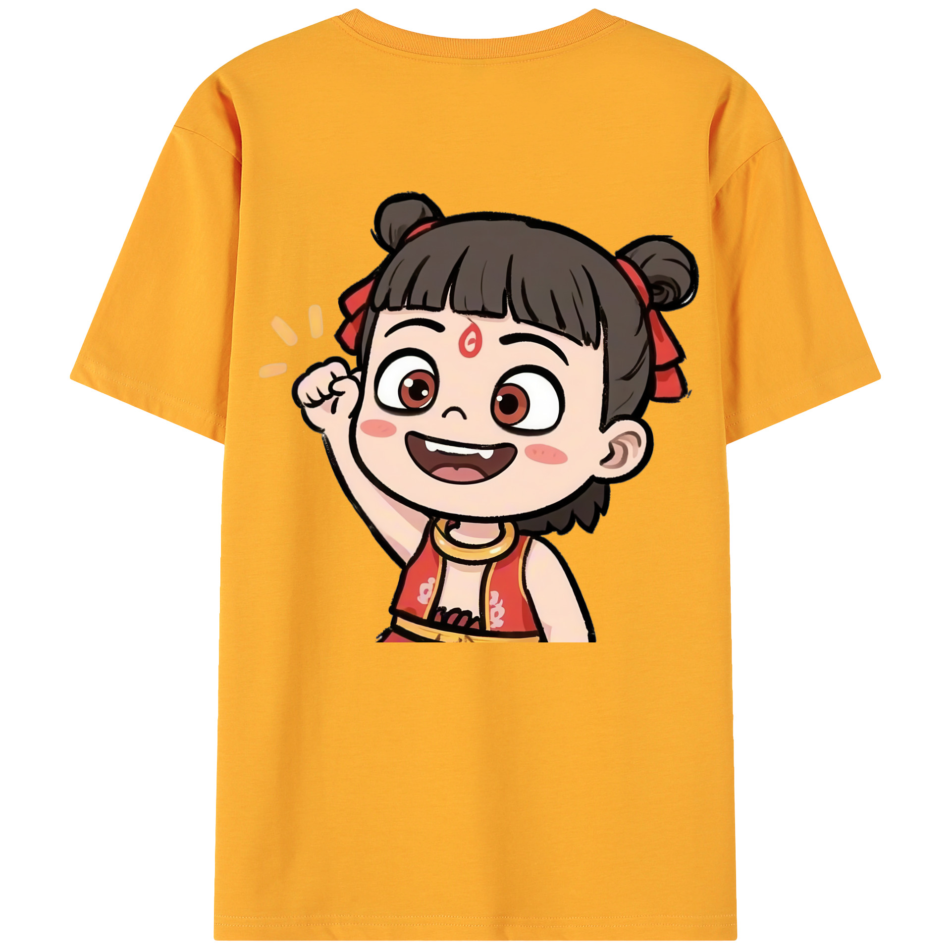 （画像用） Ne Zha 2 ナタ 魔童の大暴れ 綿100％ メンズ半袖Tシャツ（バックプリント） 通気性